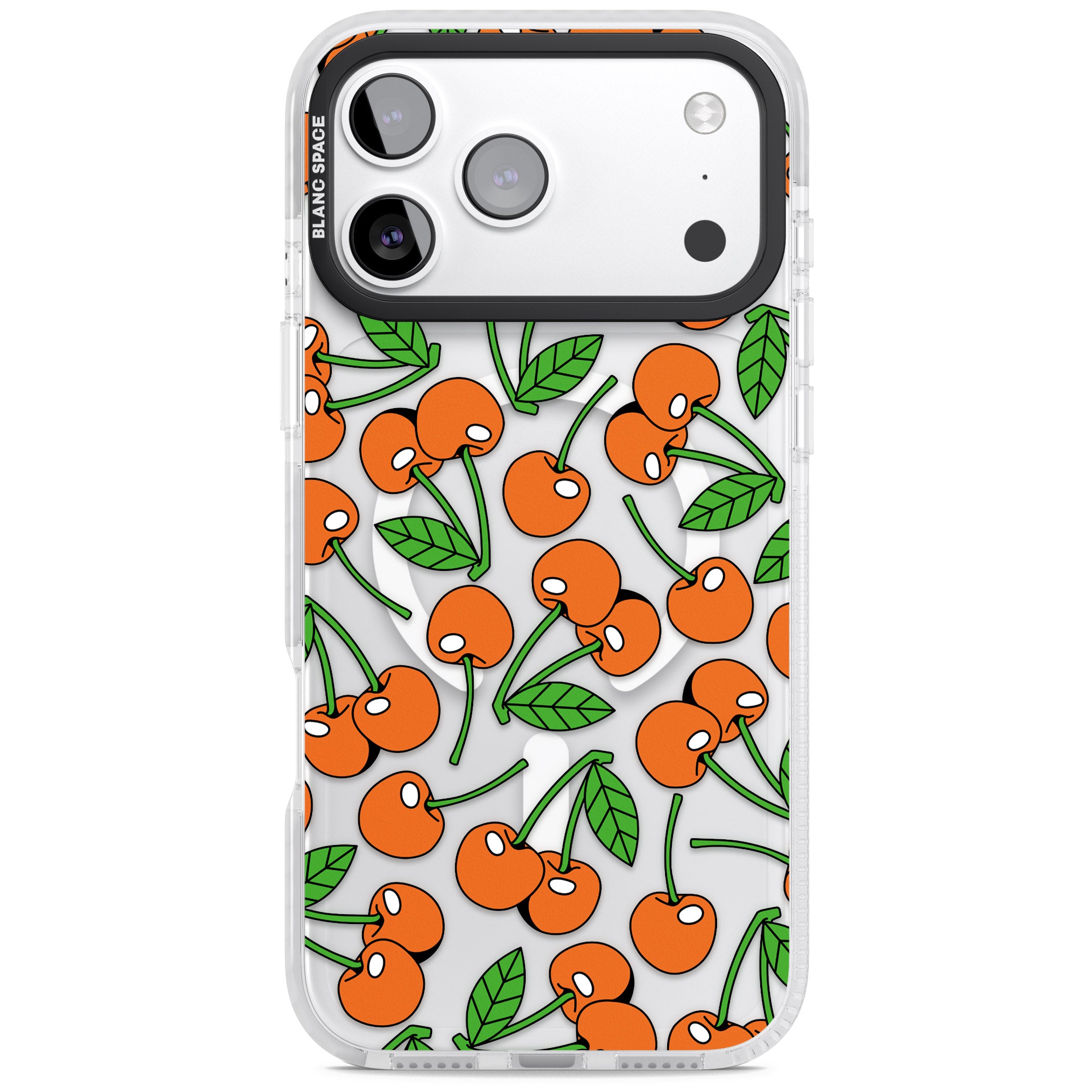 Orchard Fresh Cherries iPhone 17 Pro Max Impact Pro Clear Phone Case