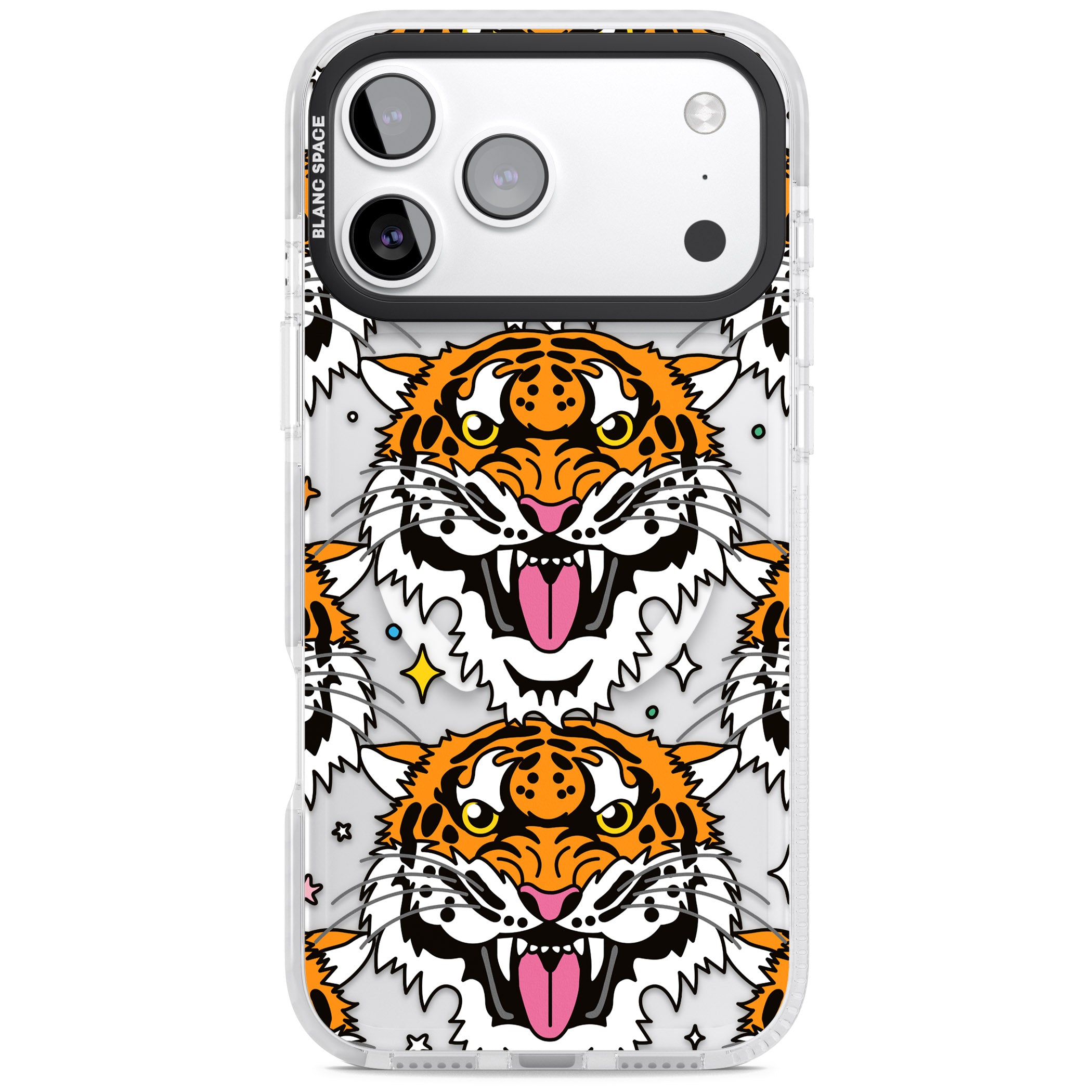 Fierce Jungle Tigers iPhone 17 Pro Impact Pro Clear Phone Case
