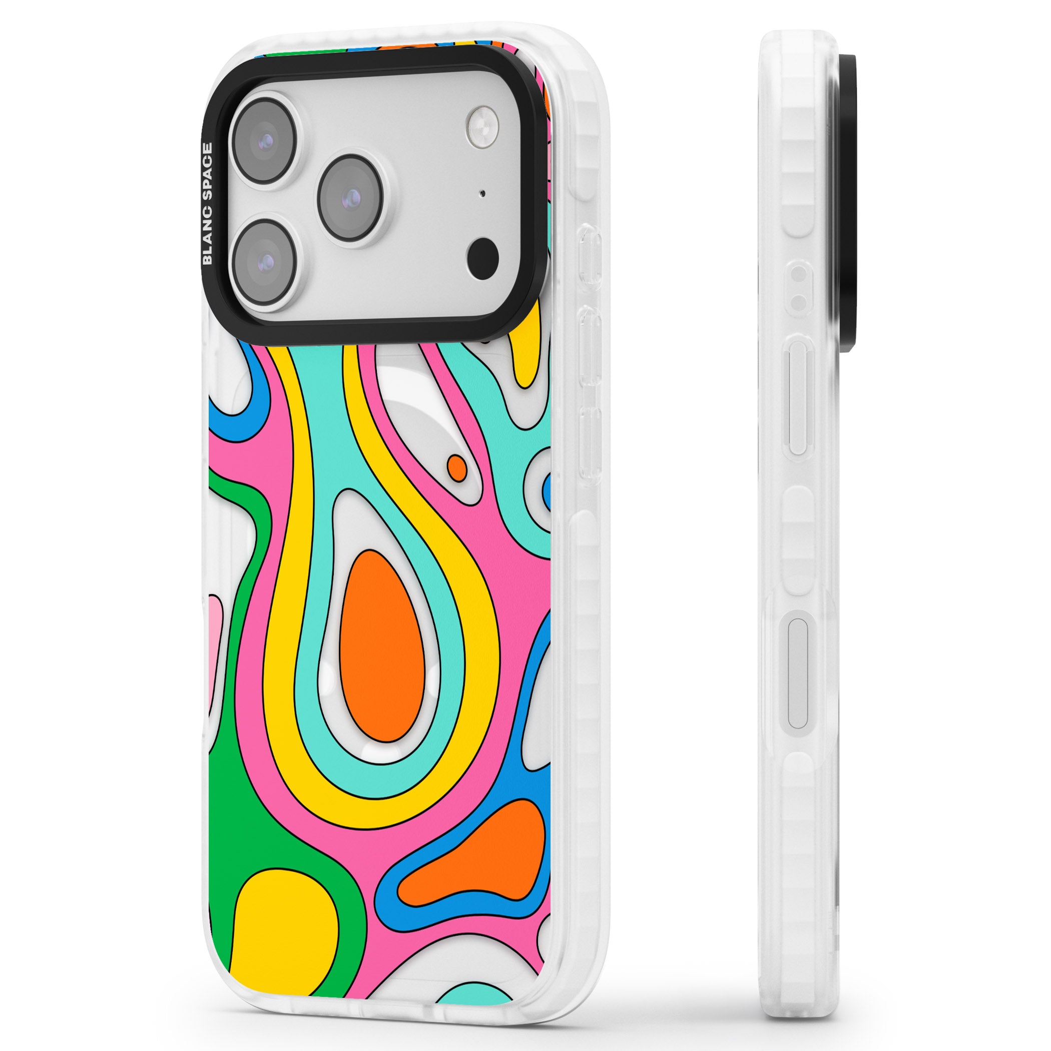 Dreams & Grooves iPhone 17 Pro Impact Pro Clear Phone Case Side Profile