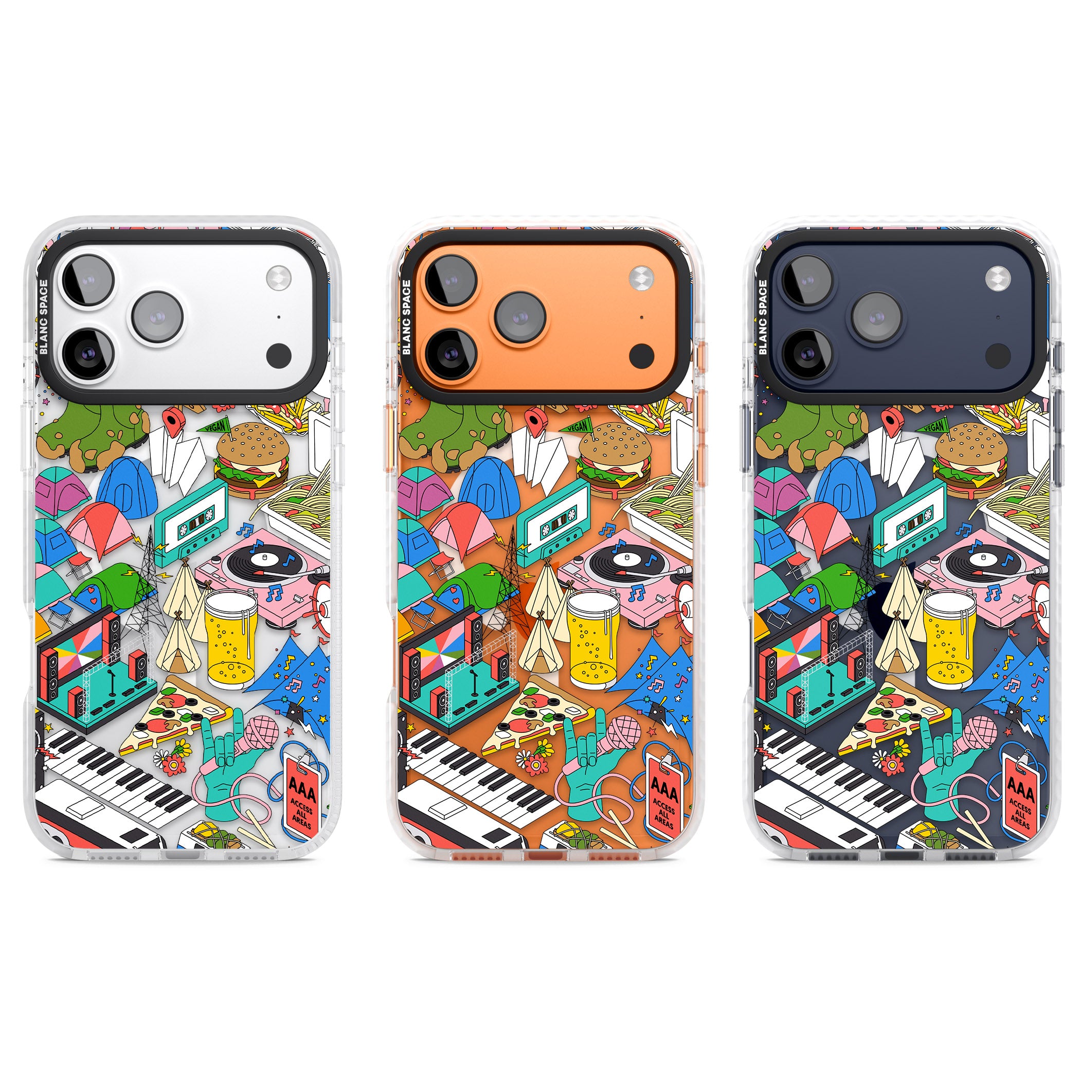 Festival Frenzy iPhone 17 Pro Impact Pro Clear Phone Case APT Impact Protection