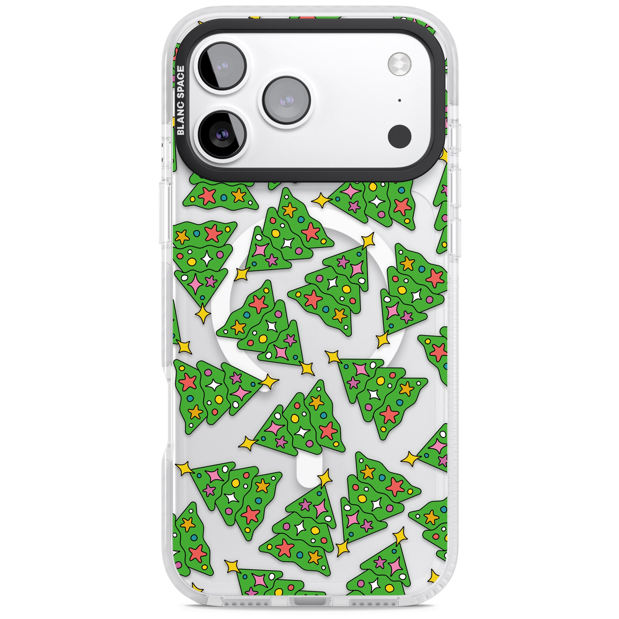 Christmas Tree Pattern iPhone 17 Pro Max Impact Pro Clear Phone Case