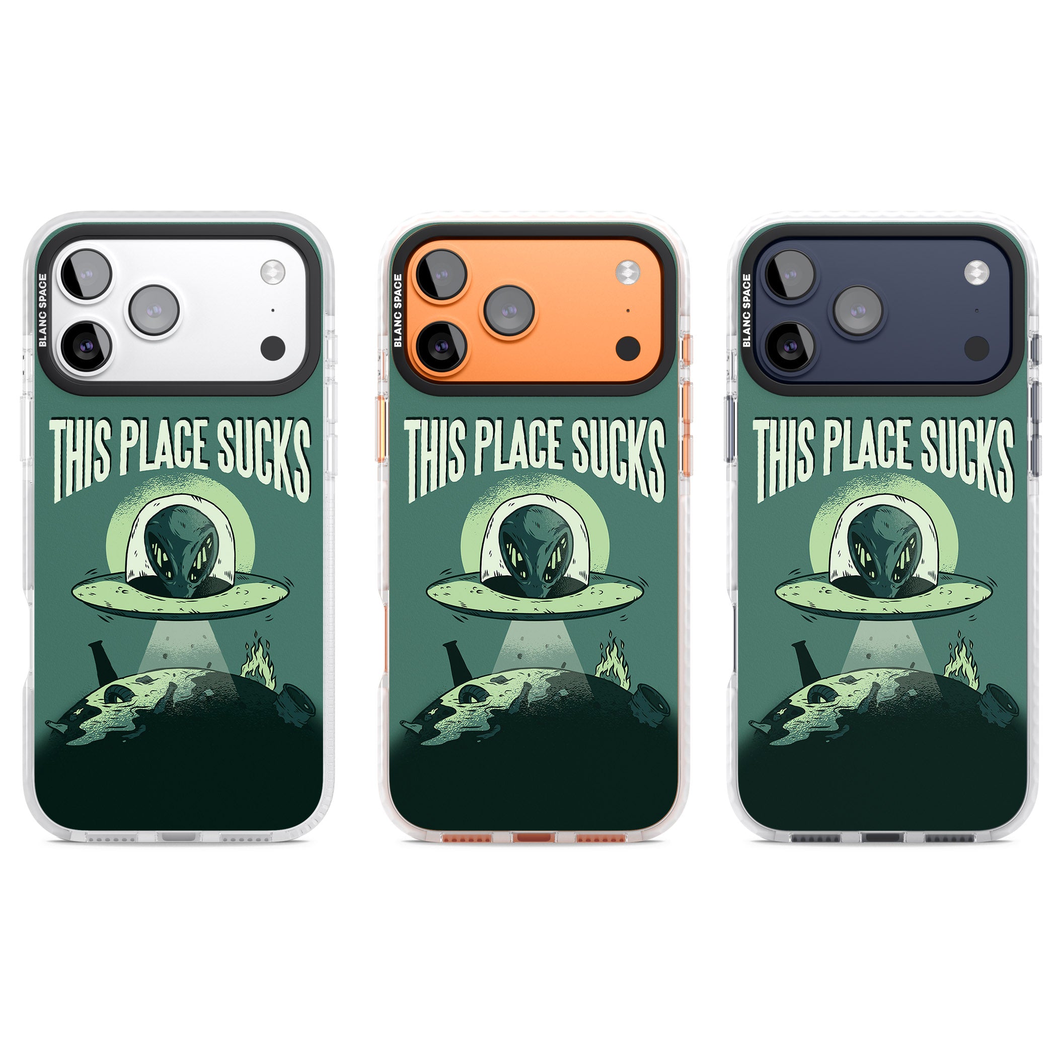 Earth Sucks iPhone 17 Pro Impact Pro Clear Phone Case APT Impact Protection