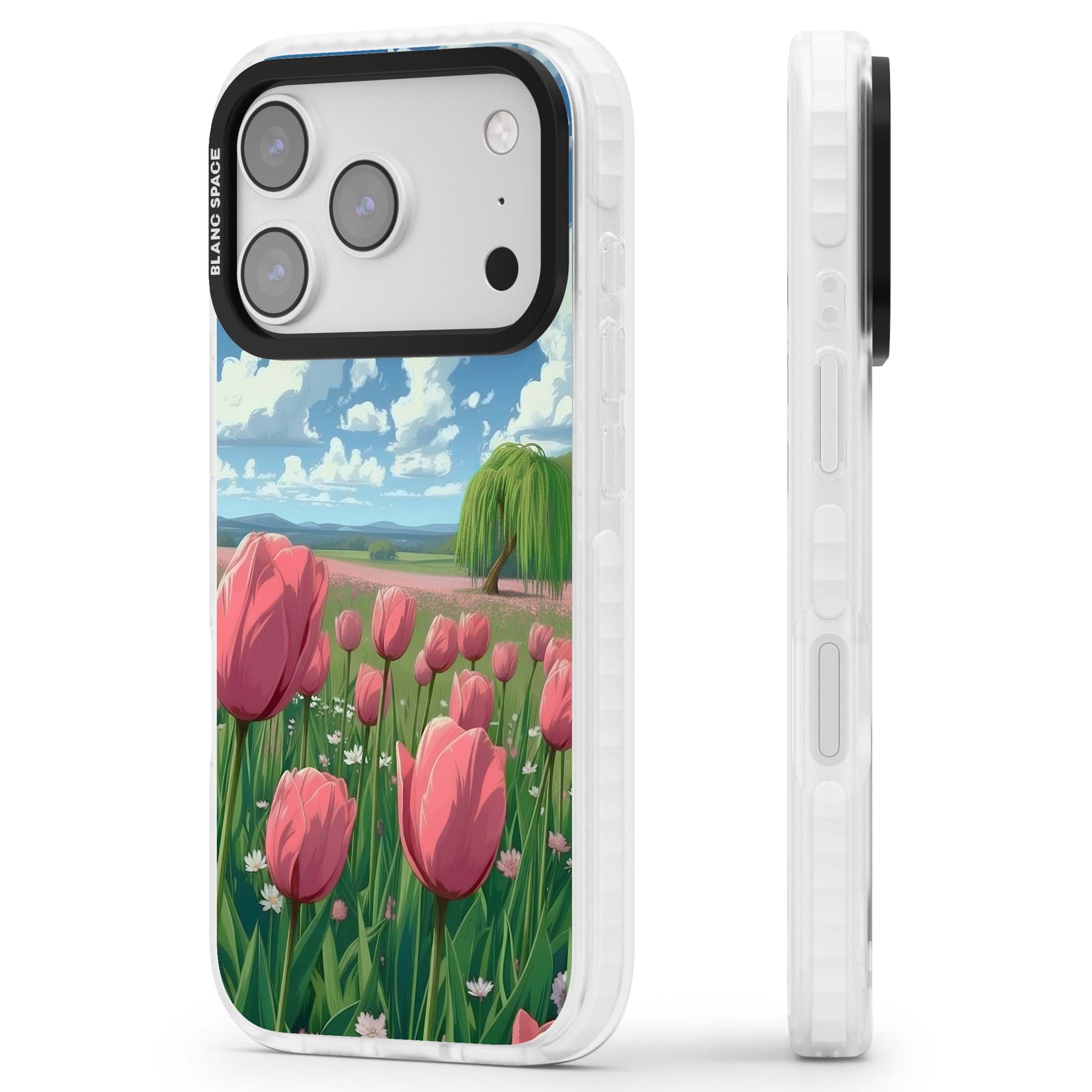 Willow By The Pink Tulips floral iPhone case | Impact Magsafe case for iPhone 17 Pro, iPhone 17 Pro Max