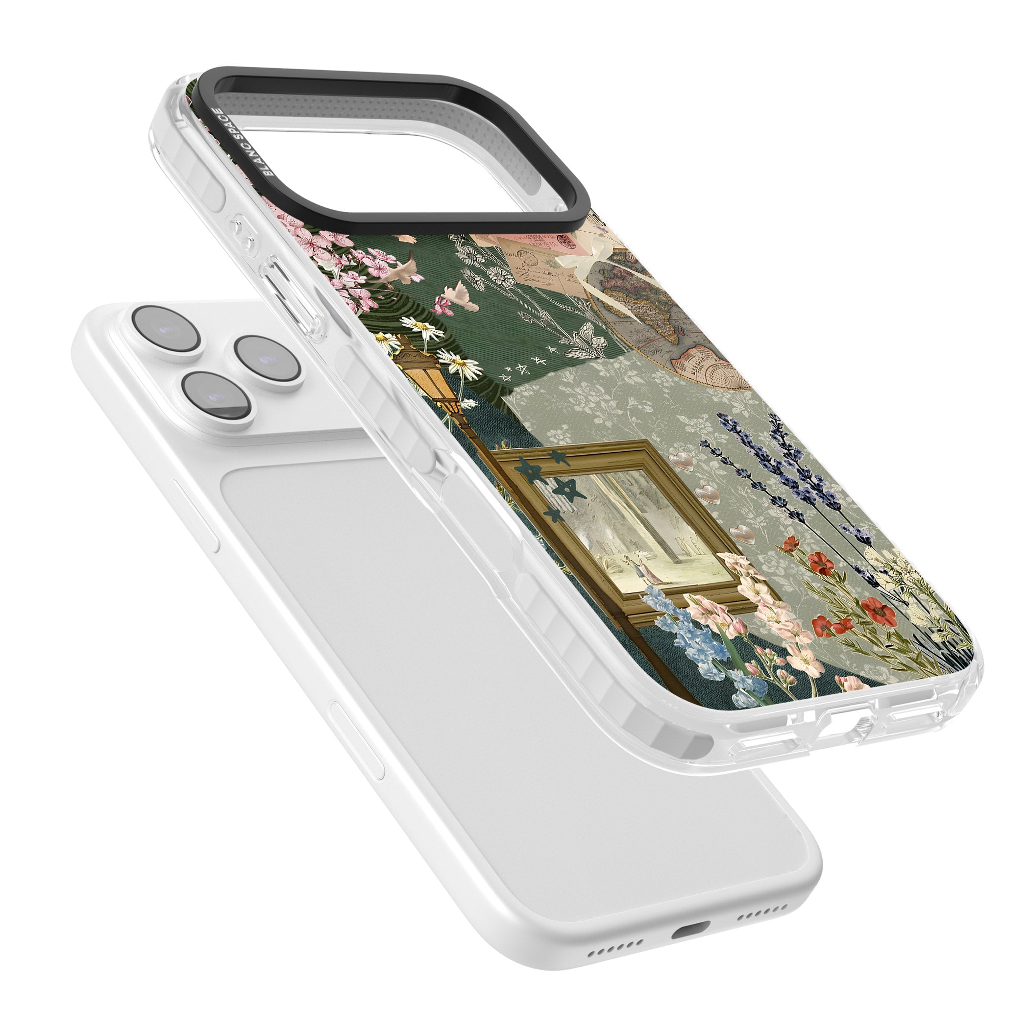 Vintage Spring Collage iPhone 17 Pro Impact Pro Clear Phone Case Colours