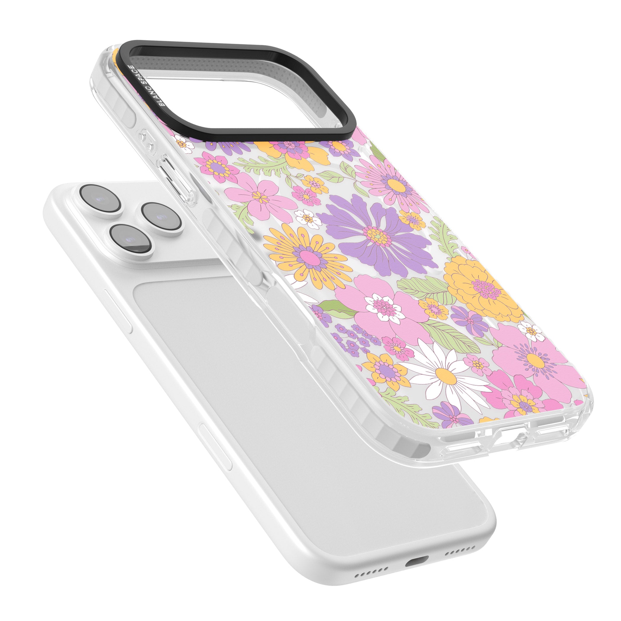 Soft Flower Mix iPhone 17 Pro Impact Pro Clear Phone Case Colours