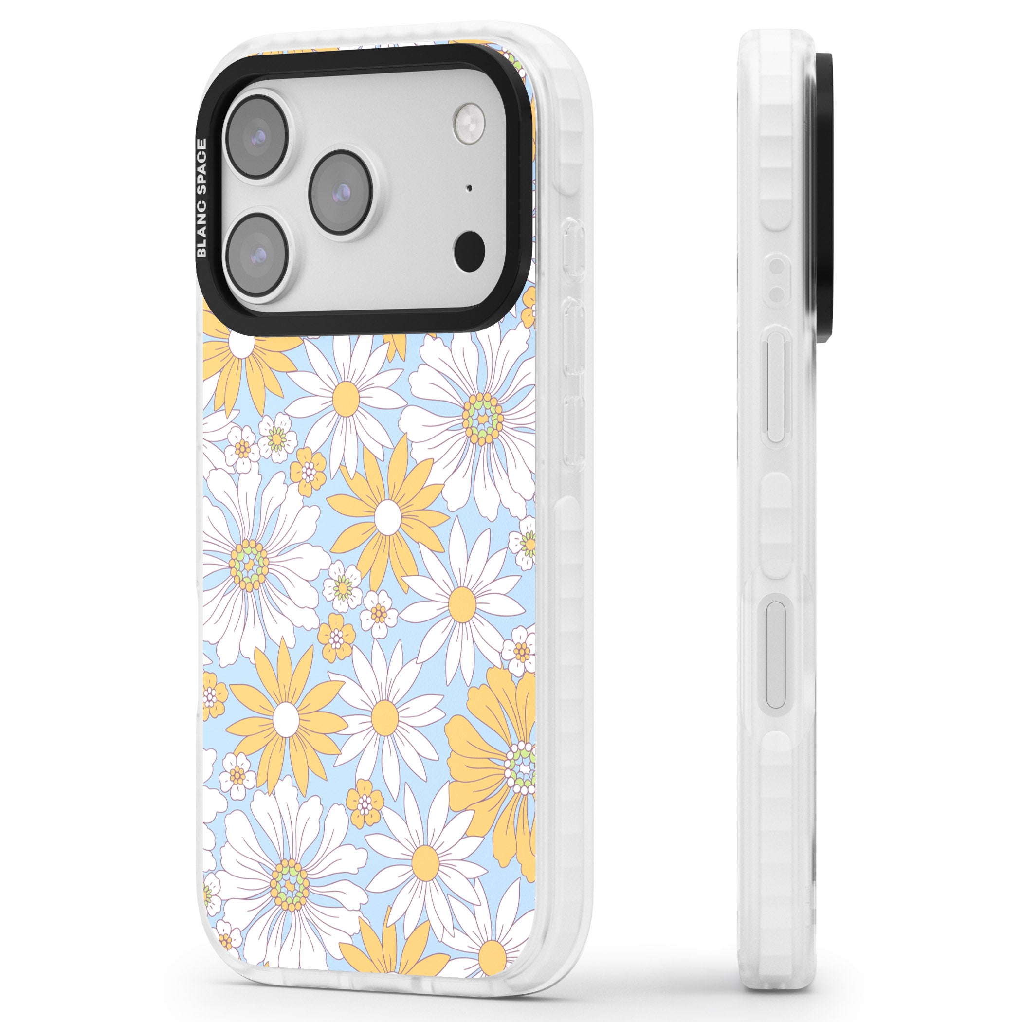 Summers Day Flower Mix iPhone 17 Pro Max Impact Pro Clear Phone Case Side Profile