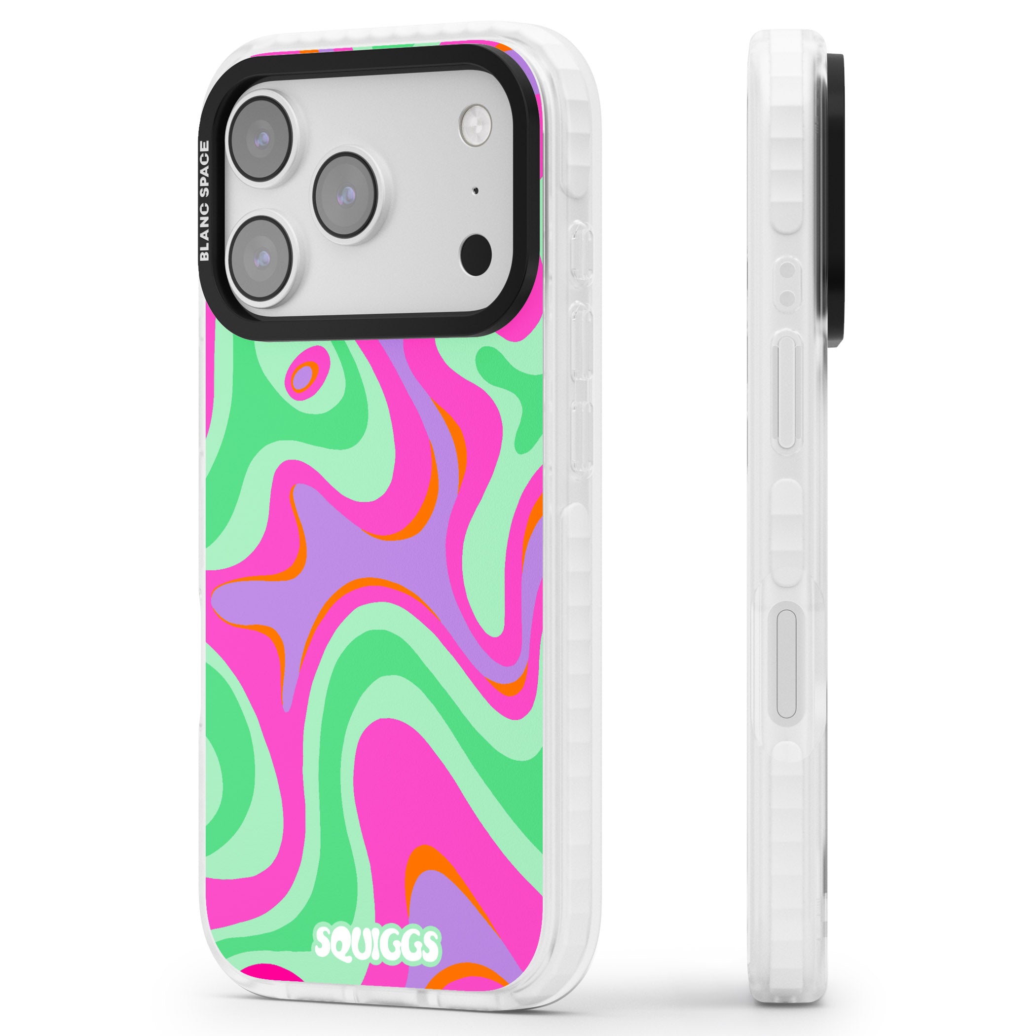 Pink Lava iPhone 17 Pro Max Impact Pro Clear Phone Case Side Profile