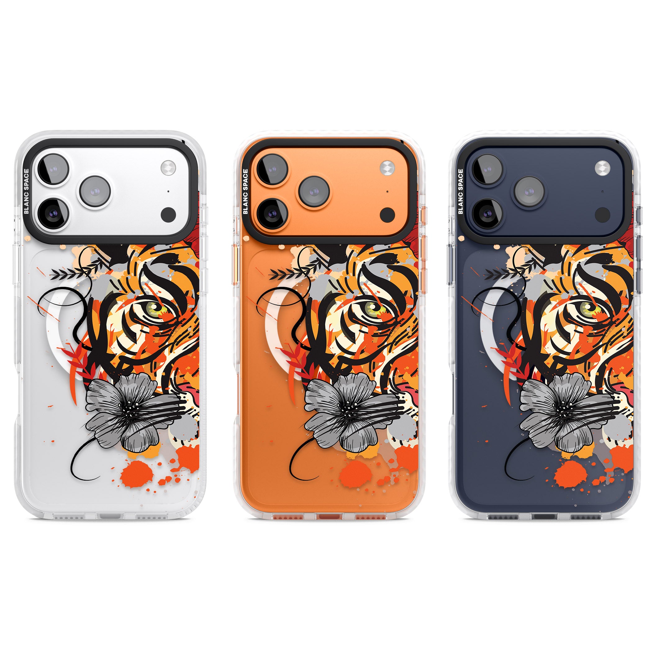 Sugar Skull Tiger iPhone 17 Pro Impact Pro Clear Phone Case APT Impact Protection