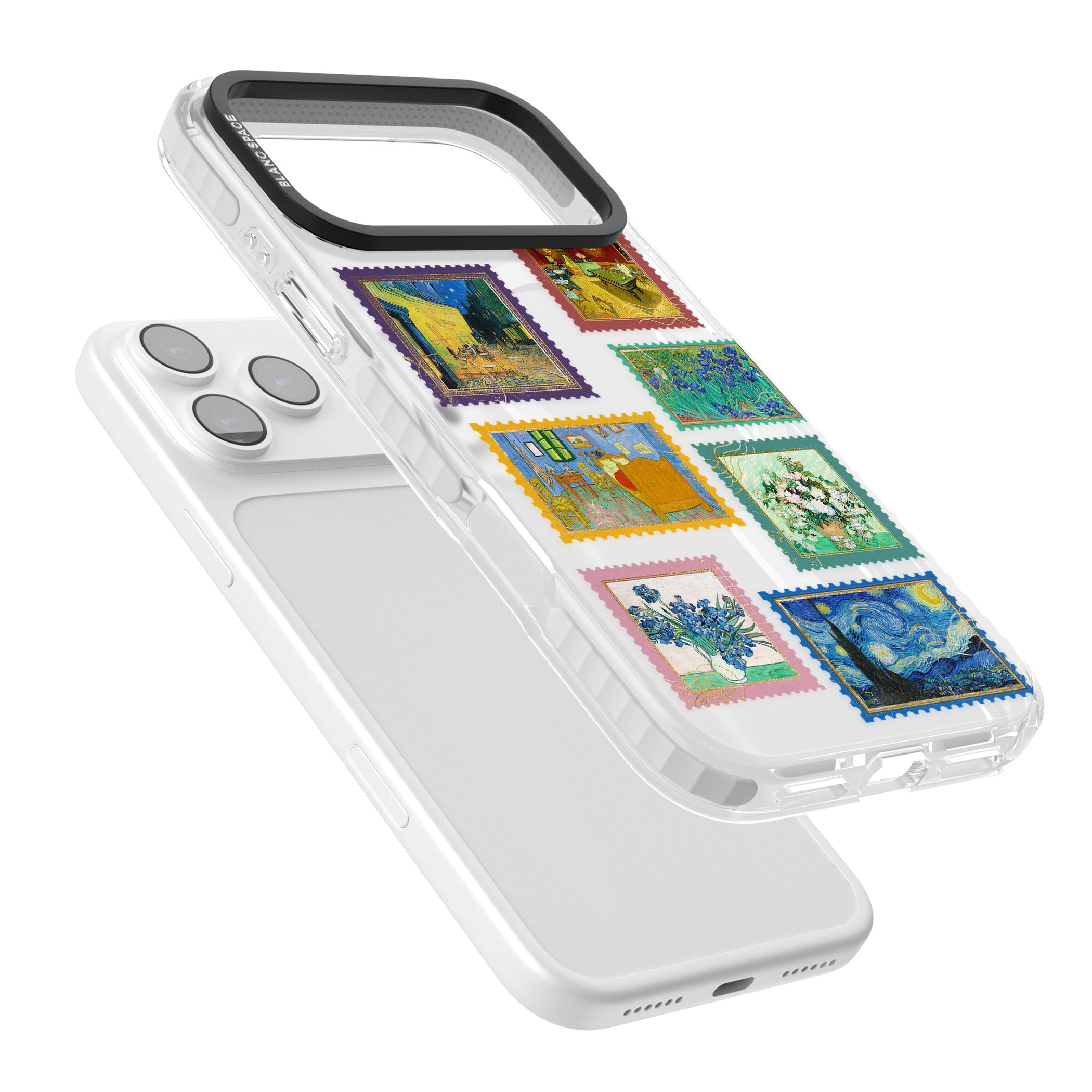 Colourful Vintage Art Stamps iPhone 17 Pro Max Impact Pro Clear Phone Case Colours