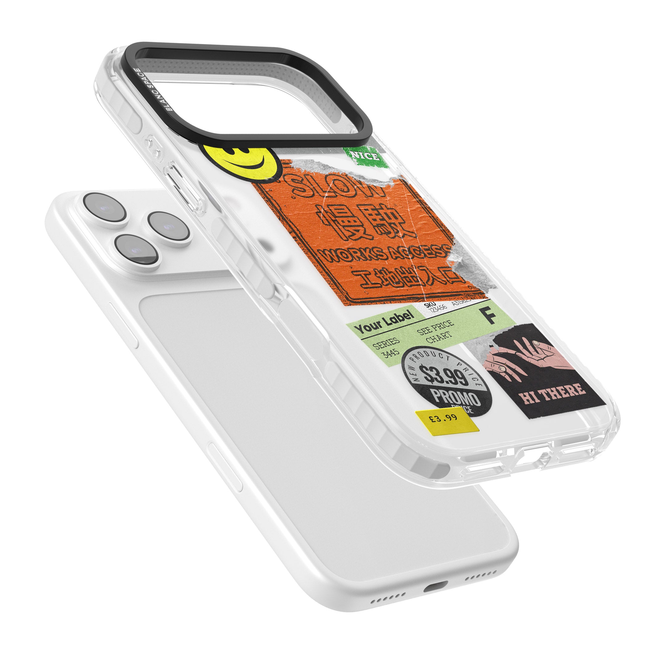 Kanji Signs Sticker Mix iPhone 17 Pro Max Impact Pro Clear Phone Case Colours