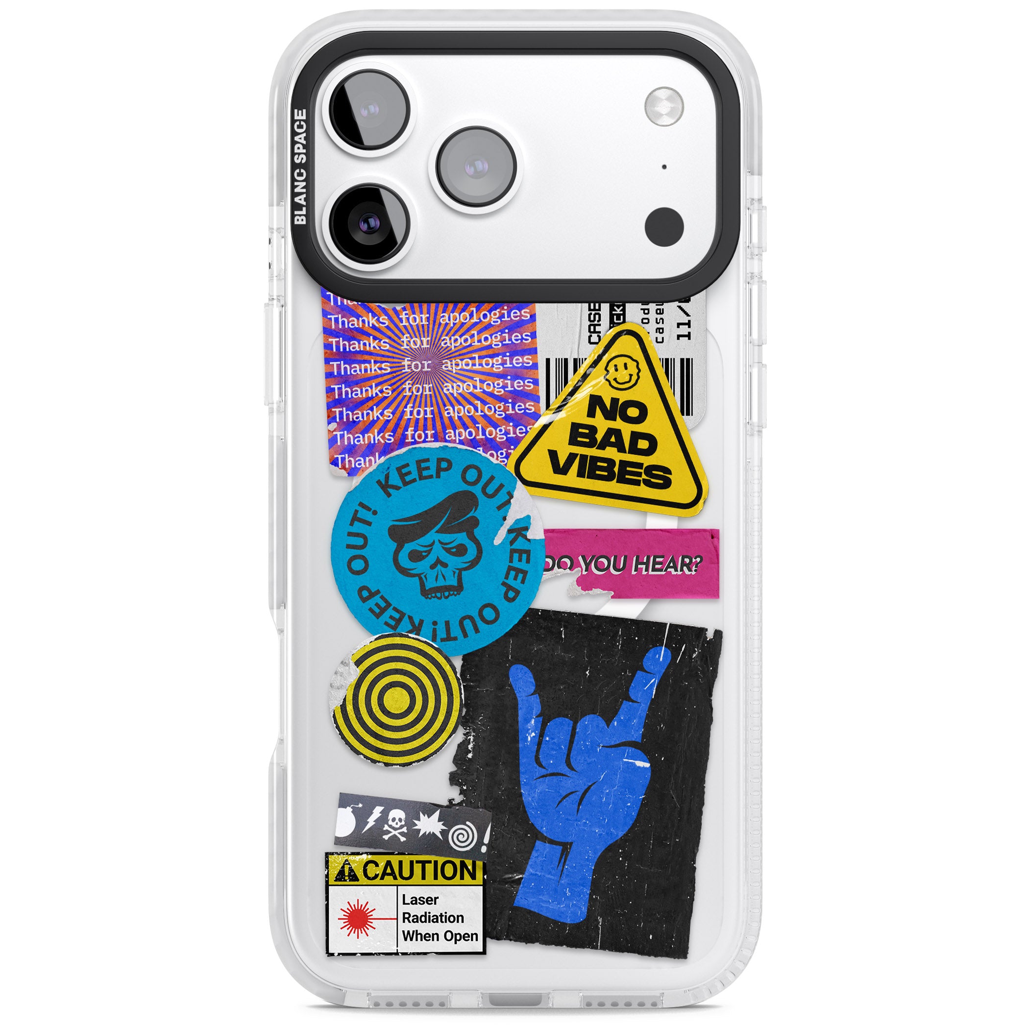 No Bad Vibes Sticker Mix iPhone 17 Pro Max Impact Pro Clear Phone Case