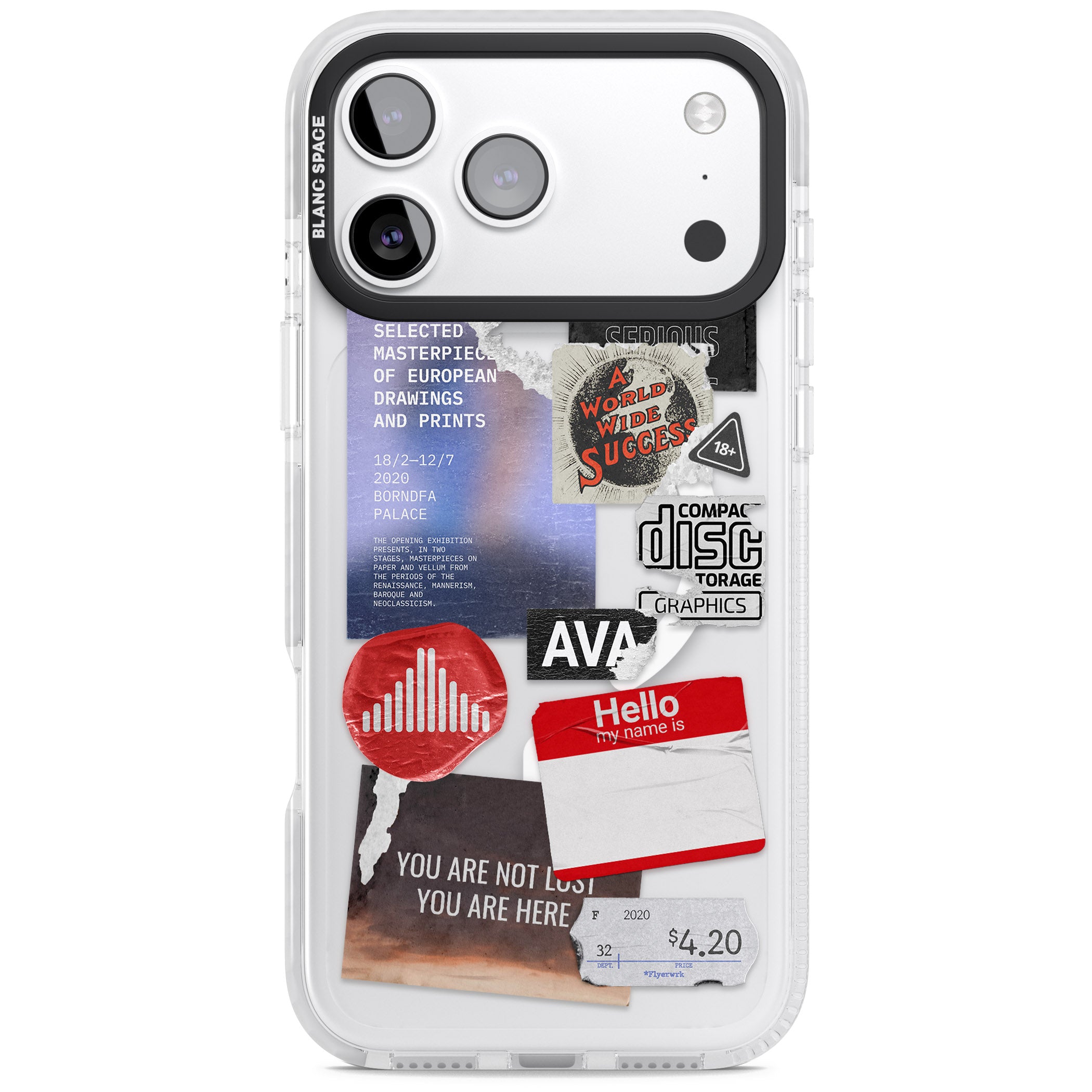 Red & Black Sticker Mix iPhone 17 Pro Max Impact Pro Clear Phone Case