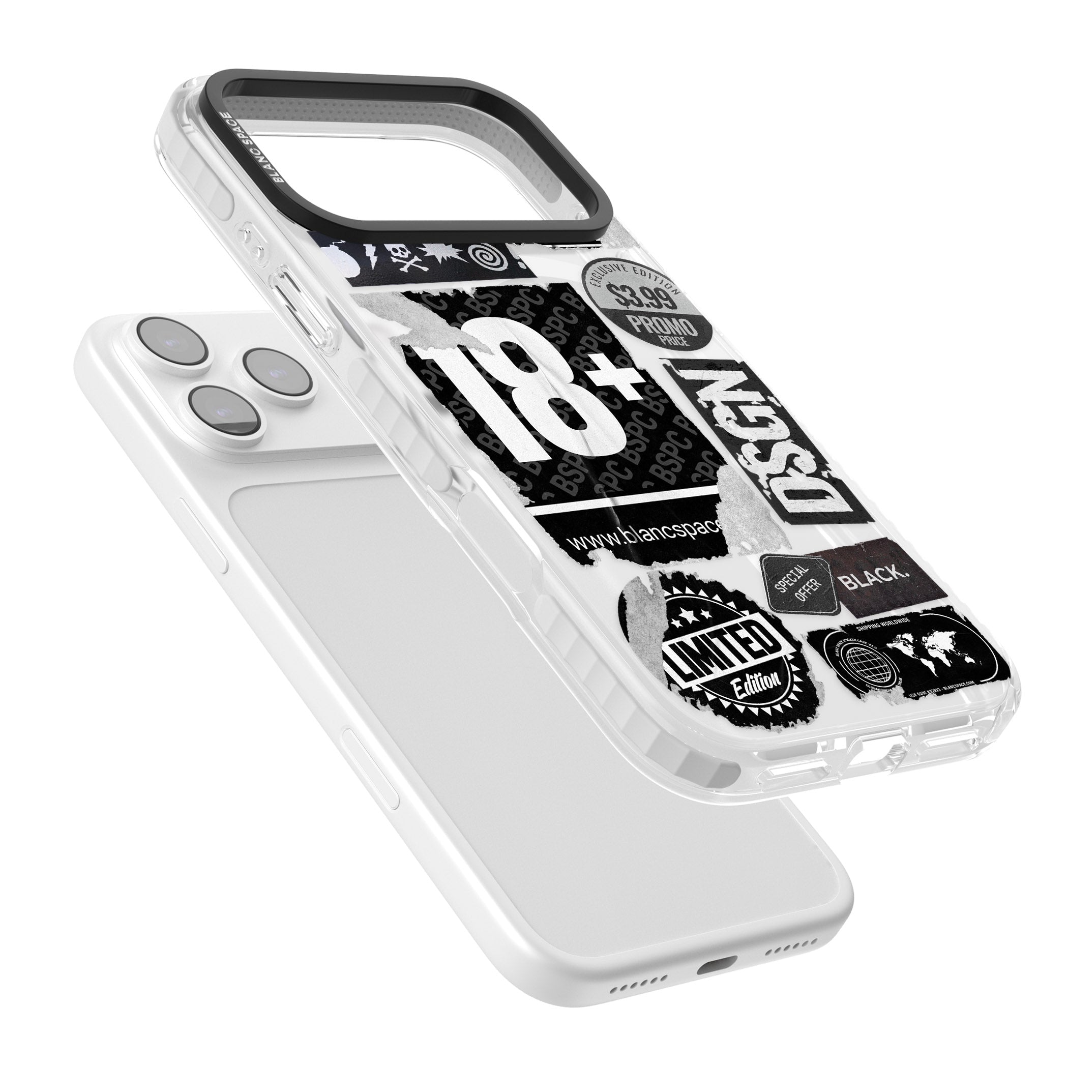 Black Sticker Mix iPhone 17 Pro Impact Pro Clear Phone Case Colours