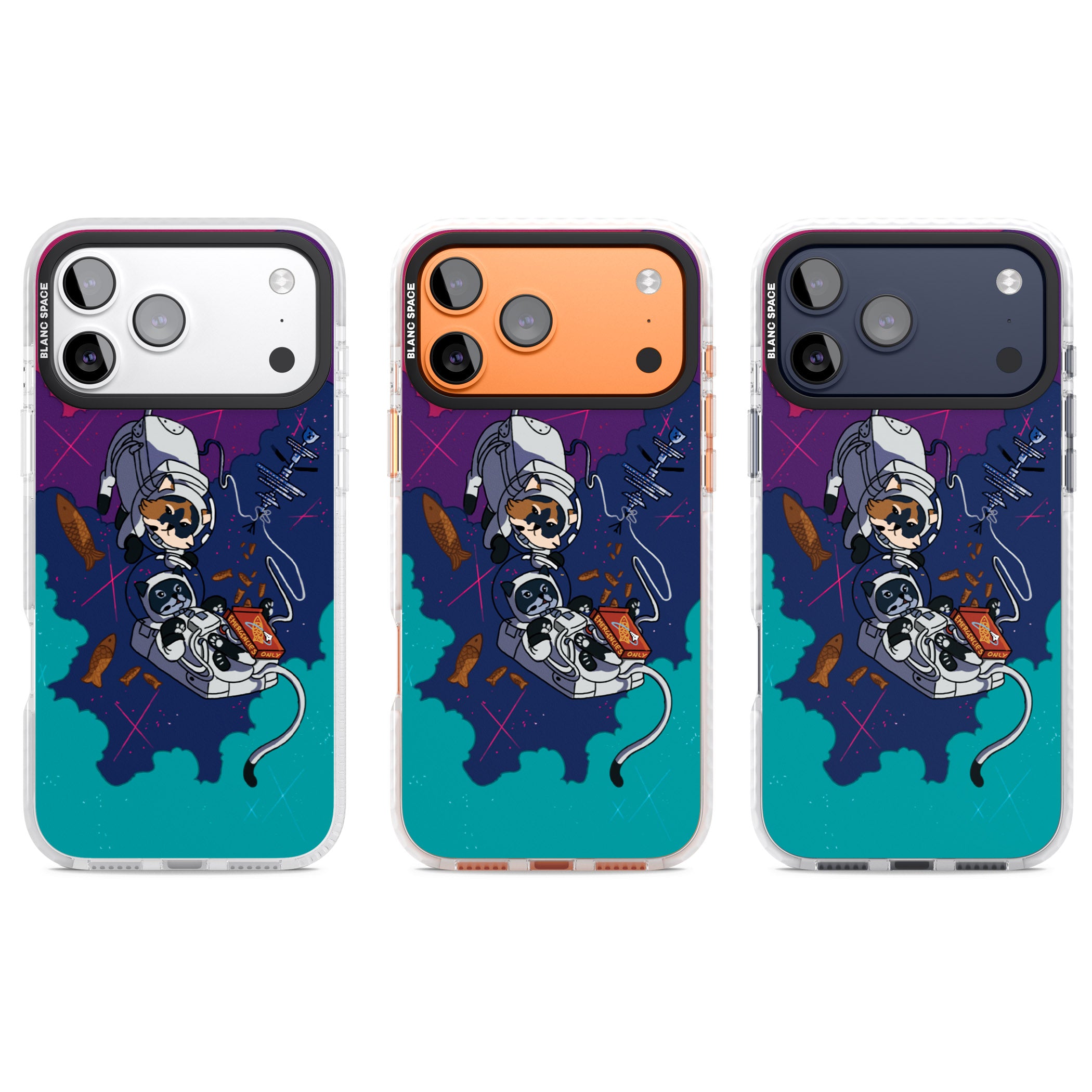 Cats In Space iPhone 17 Pro Impact Pro Clear Phone Case APT Impact Protection