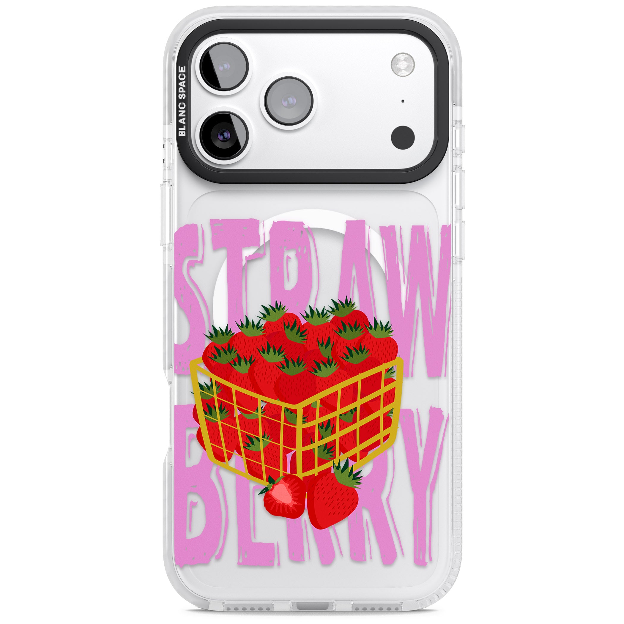 Strawberry Basket iPhone 17 Pro Impact Pro Clear Phone Case