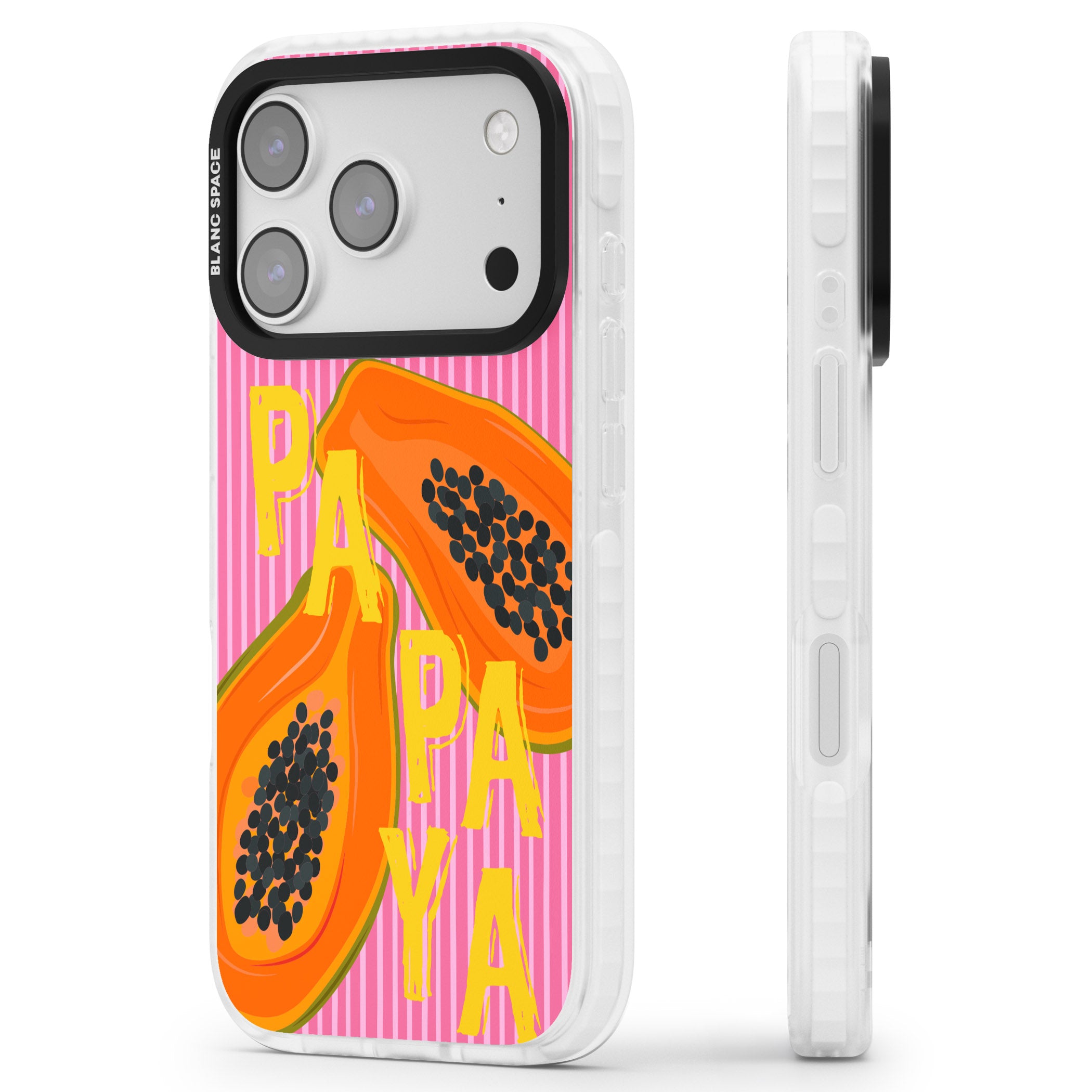 Papaya iPhone 17 Pro Impact Pro Clear Phone Case Side Profile