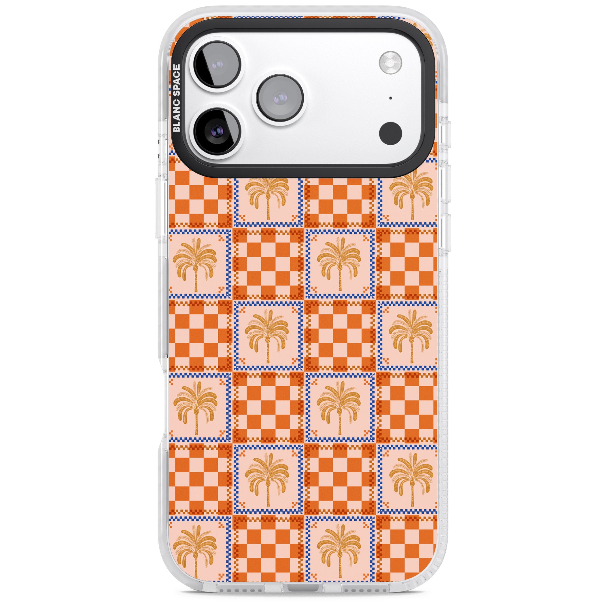 Terracotta Summer Checked iPhone 17 Pro Impact Pro Clear Phone Case