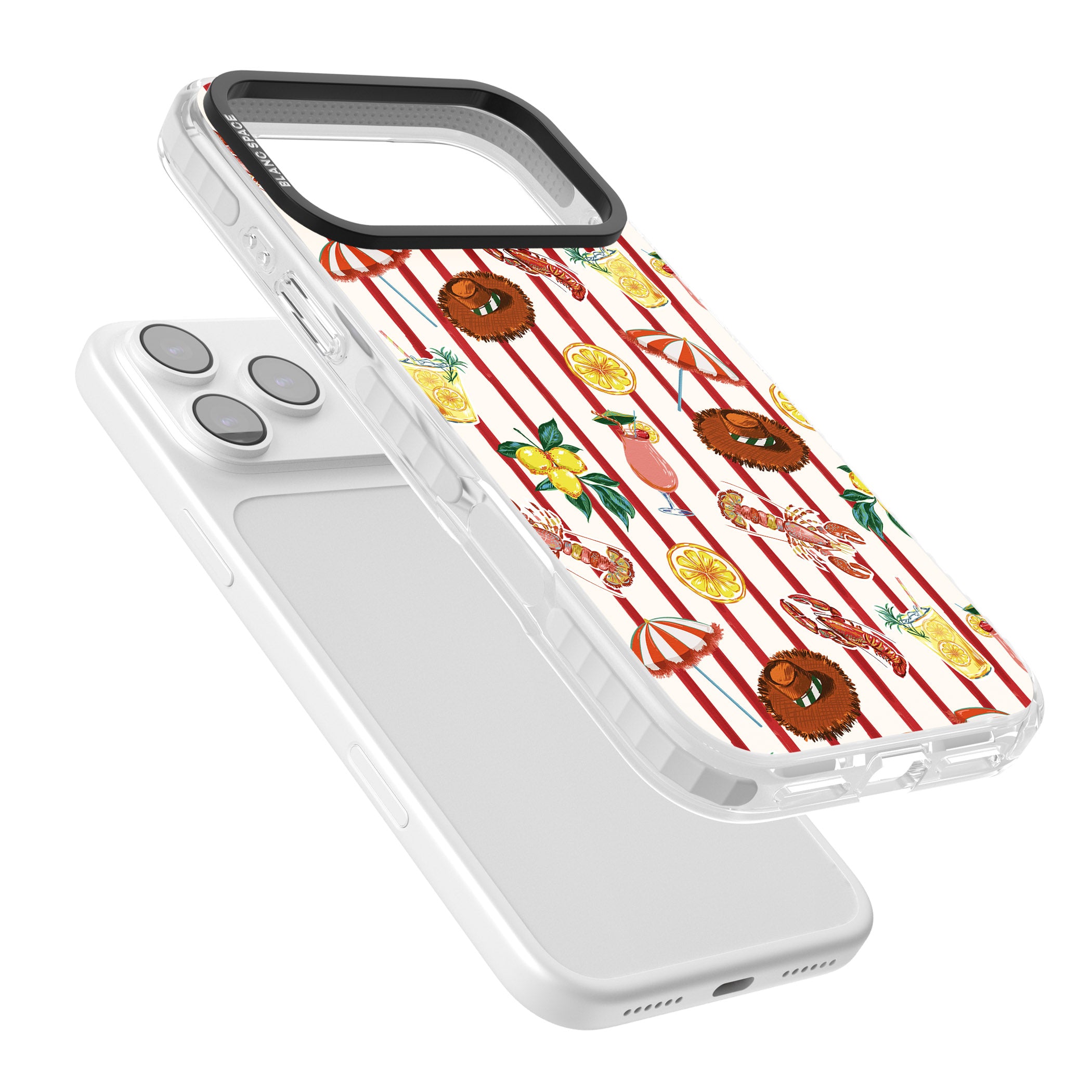 Italian Beach Pattern iPhone 17 Pro Impact Pro Clear Phone Case Colours