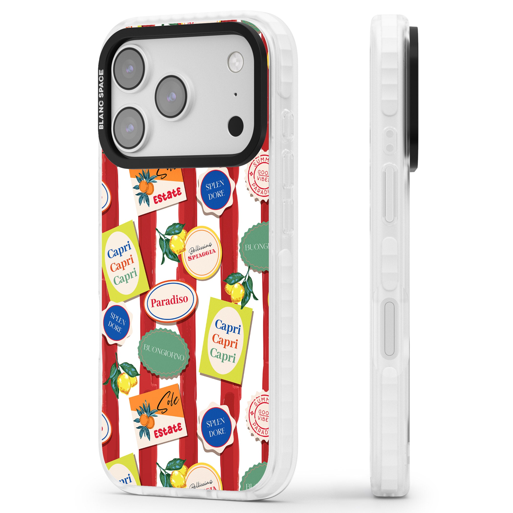 Capri iPhone 17 Pro Impact Pro Clear Phone Case Side Profile