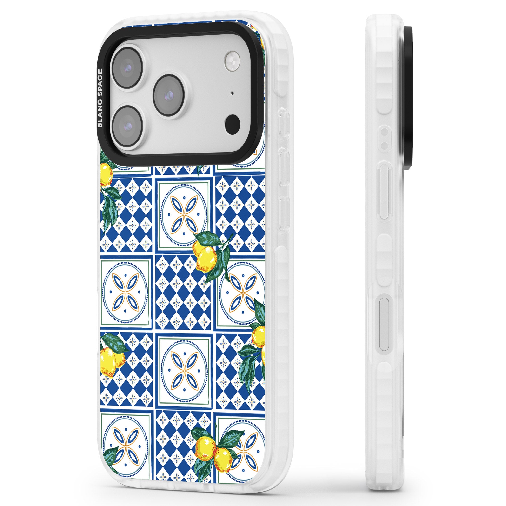 Lemon Tiles iPhone 17 Pro Impact Pro Clear Phone Case Side Profile
