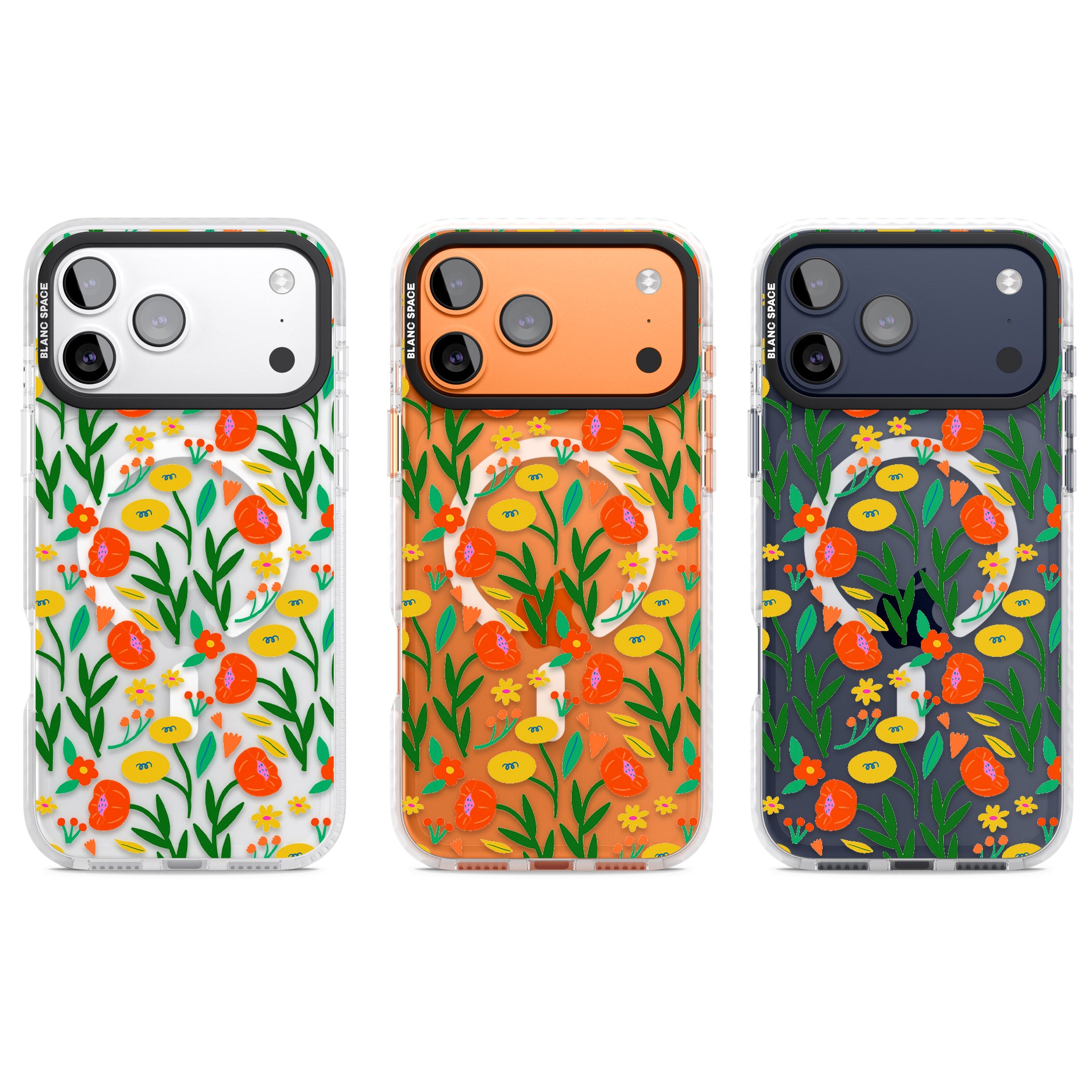 Summer Flower Fiesta iPhone 17 Pro Impact Pro Clear Phone Case APT Impact Protection