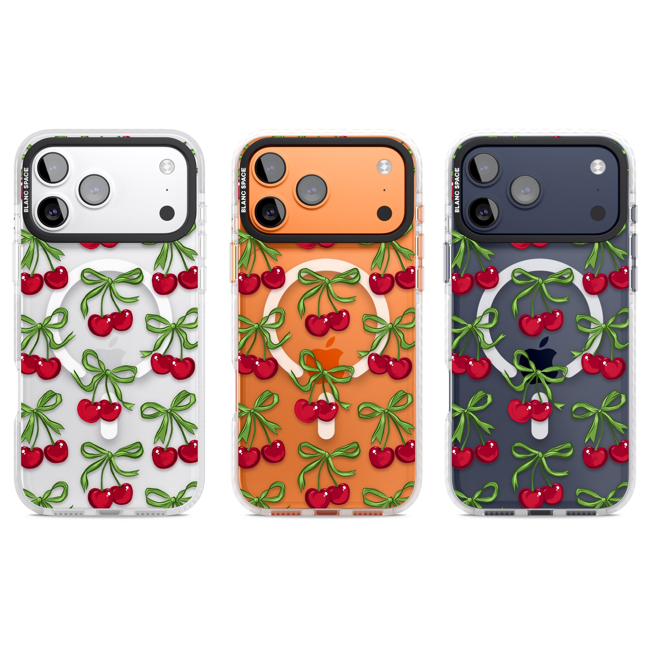 Cherry Bows iPhone 17 Pro Impact Pro Clear Phone Case APT Impact Protection