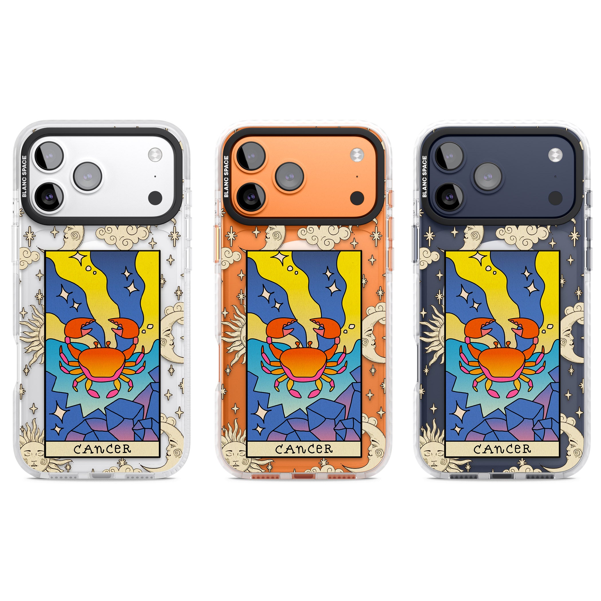 Celestial Zodiac Cancer iPhone 17 Pro Impact Pro Clear Phone Case APT Impact Protection