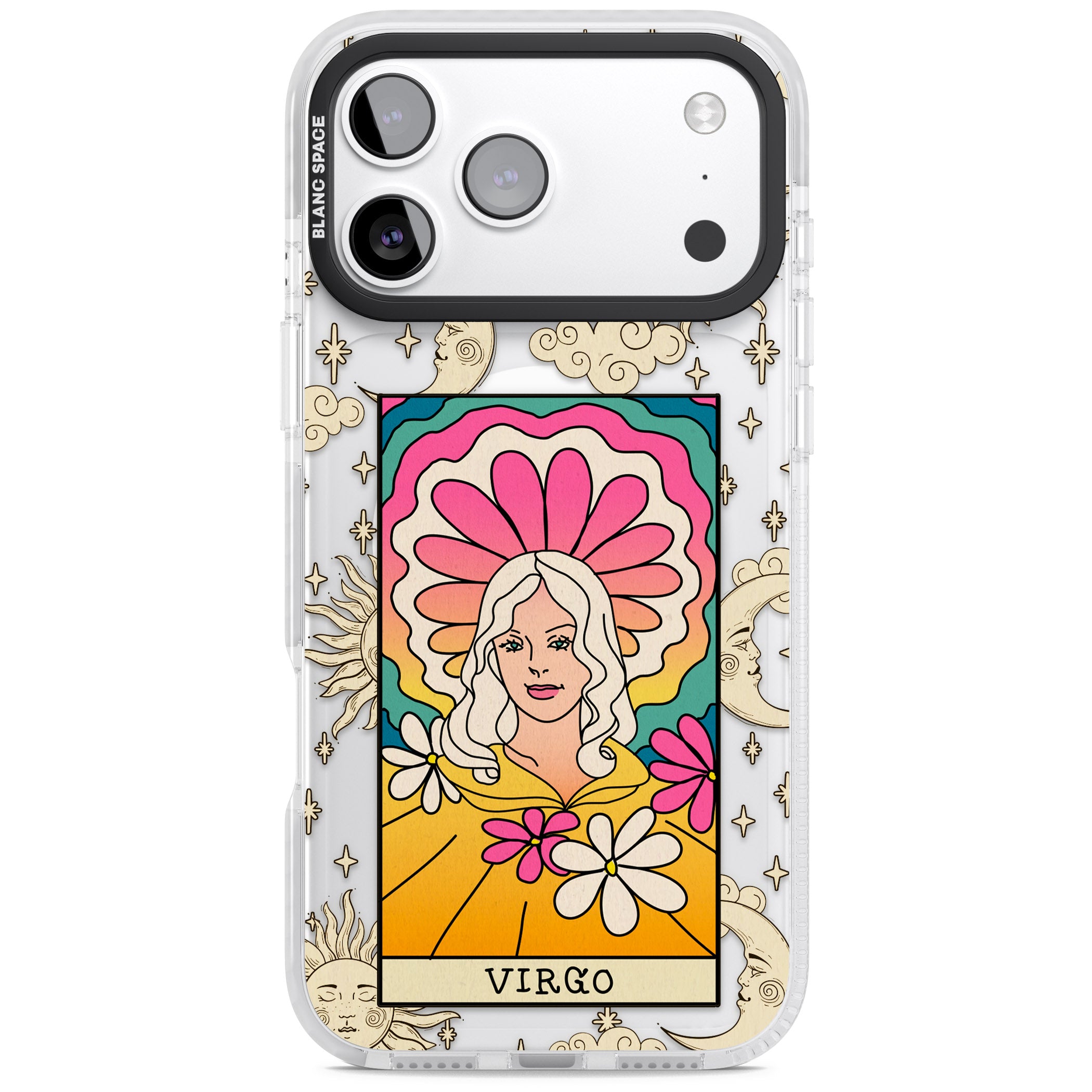 Celestial Zodiac Virgo iPhone 17 Pro Impact Pro Clear Phone Case