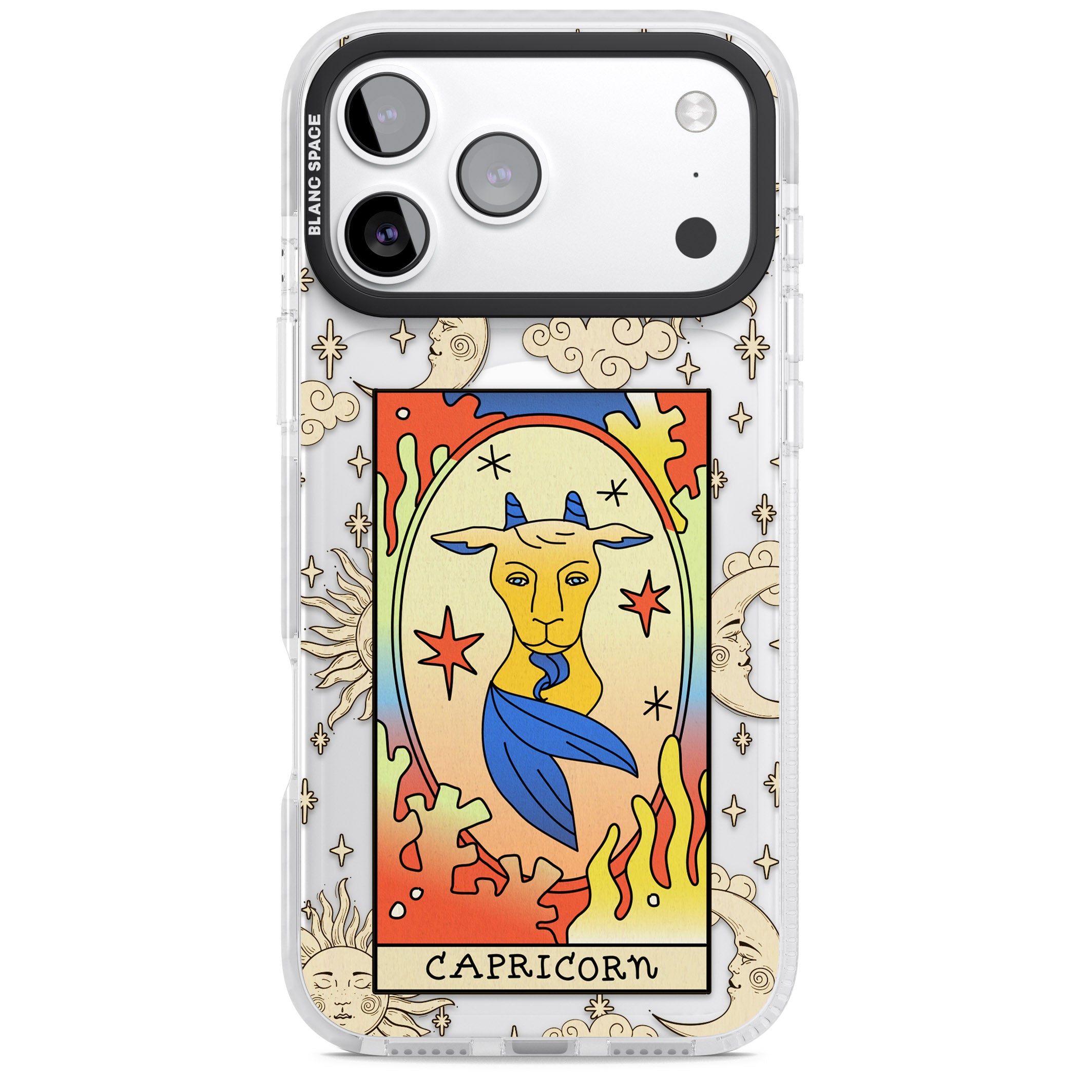 Celestial Zodiac Capricorn iPhone 17 Pro Max Impact Pro Clear Phone Case