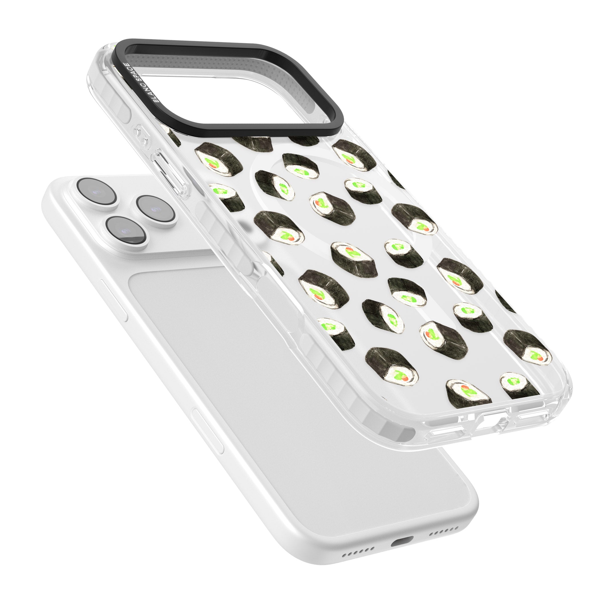 Sushi Pattern iPhone 17 Pro Impact Pro Clear Phone Case Colours
