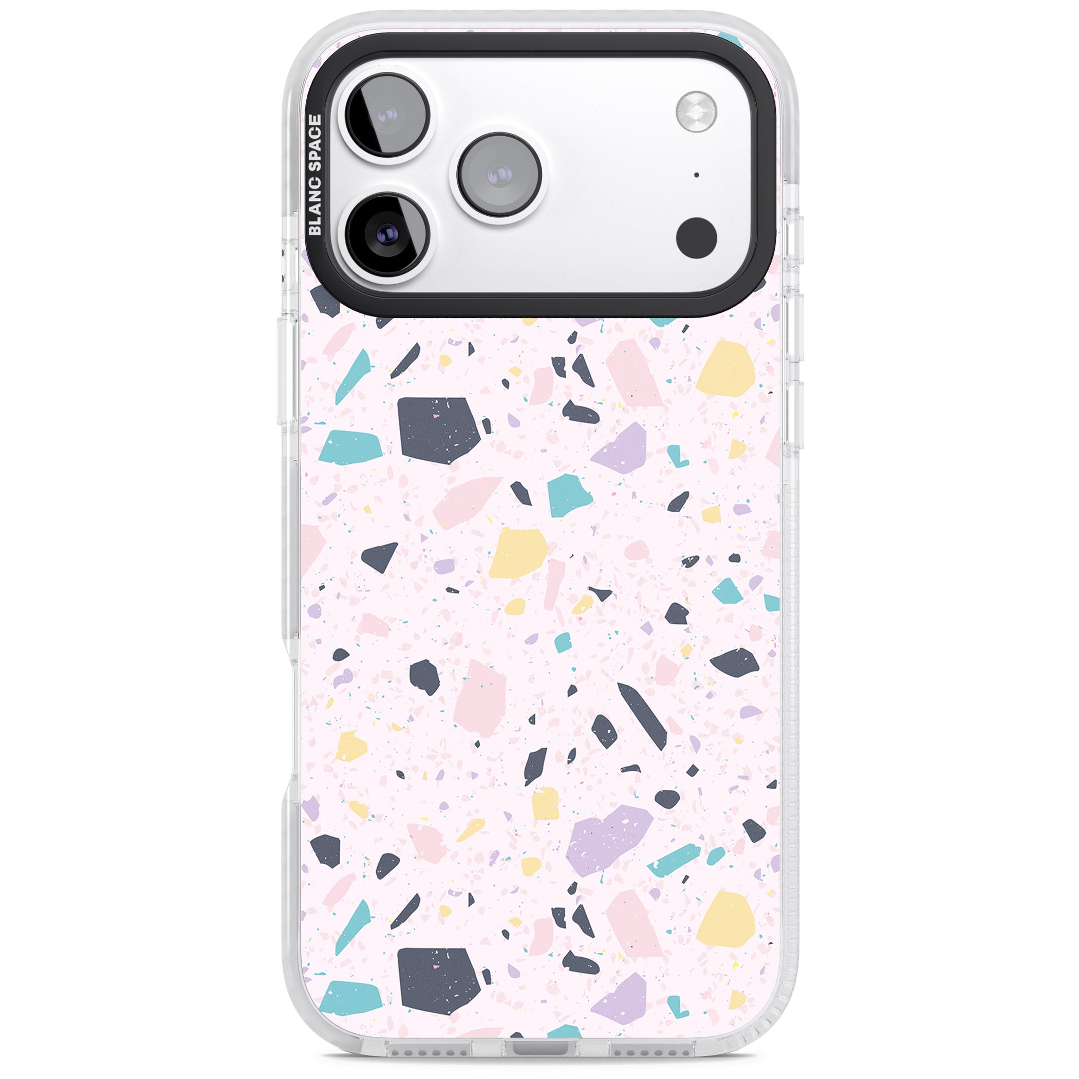 Pink, Purple & Turquoise Terrazzo Pattern iPhone 17 Pro Max Impact Pro Clear Phone Case