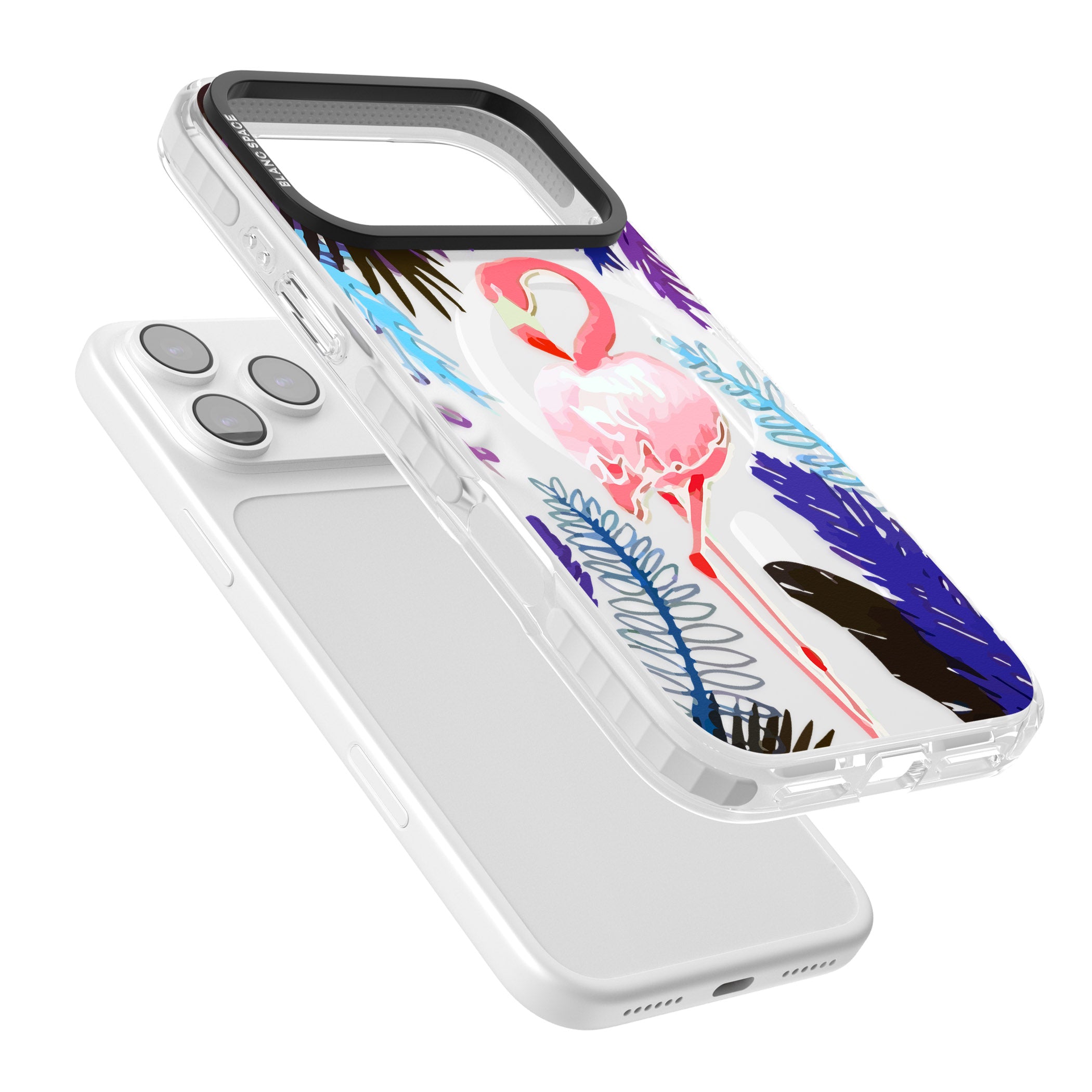 Tropical Flamingo iPhone 17 Pro Impact Pro Clear Phone Case Colours