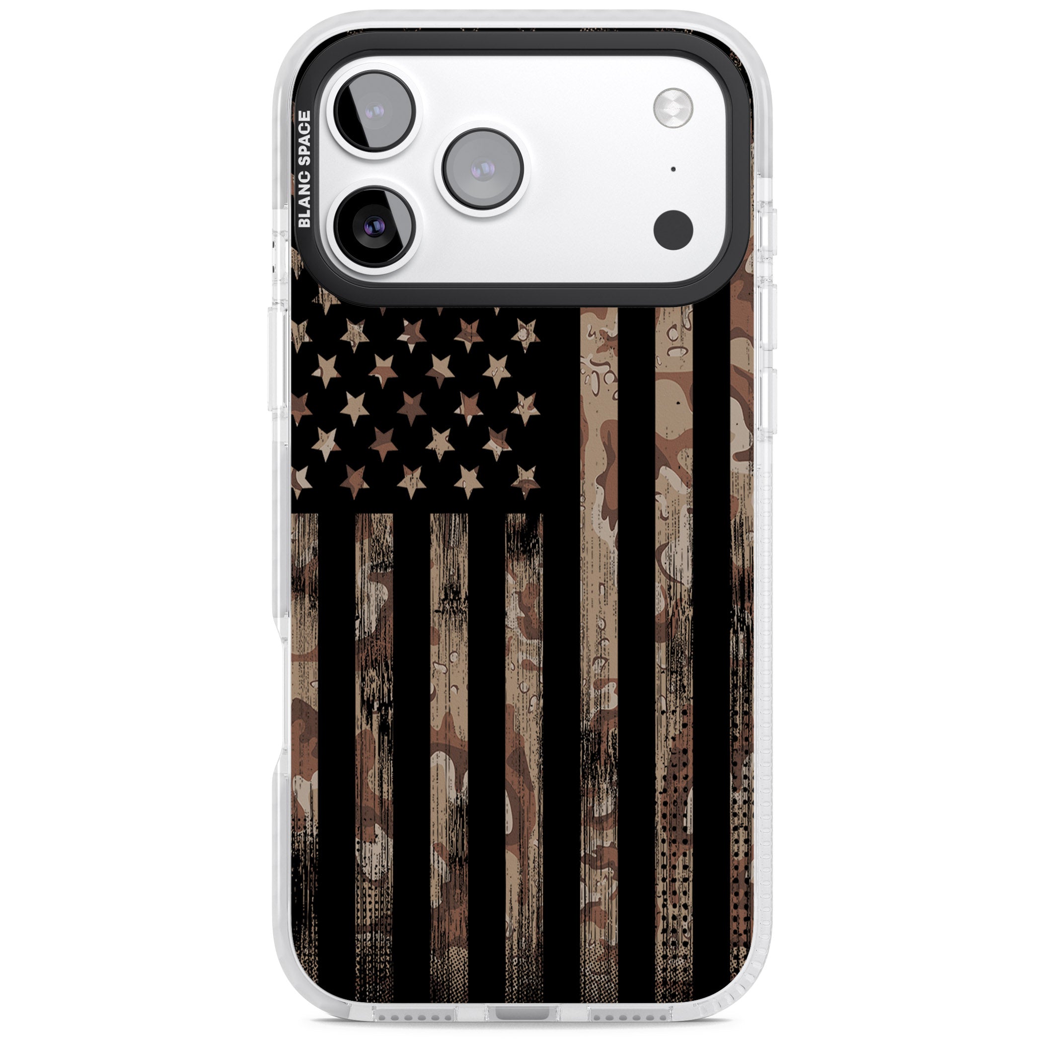 American Flag Camo iPhone 17 Pro Impact Pro Clear Phone Case