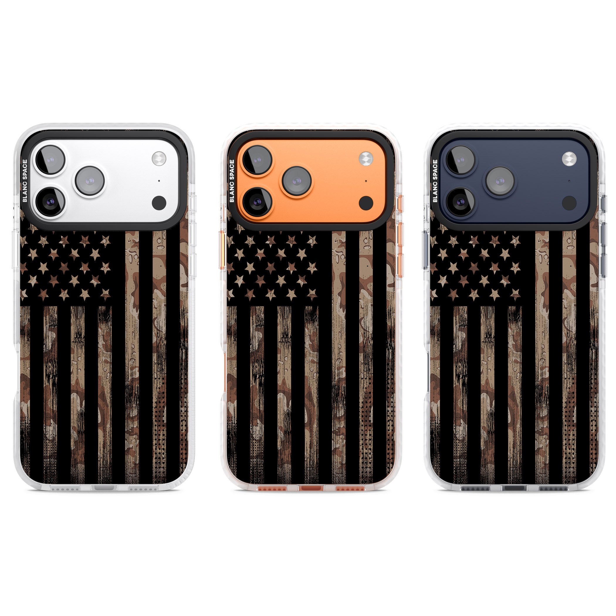 American Flag Camo iPhone 17 Pro Impact Pro Clear Phone Case APT Impact Protection