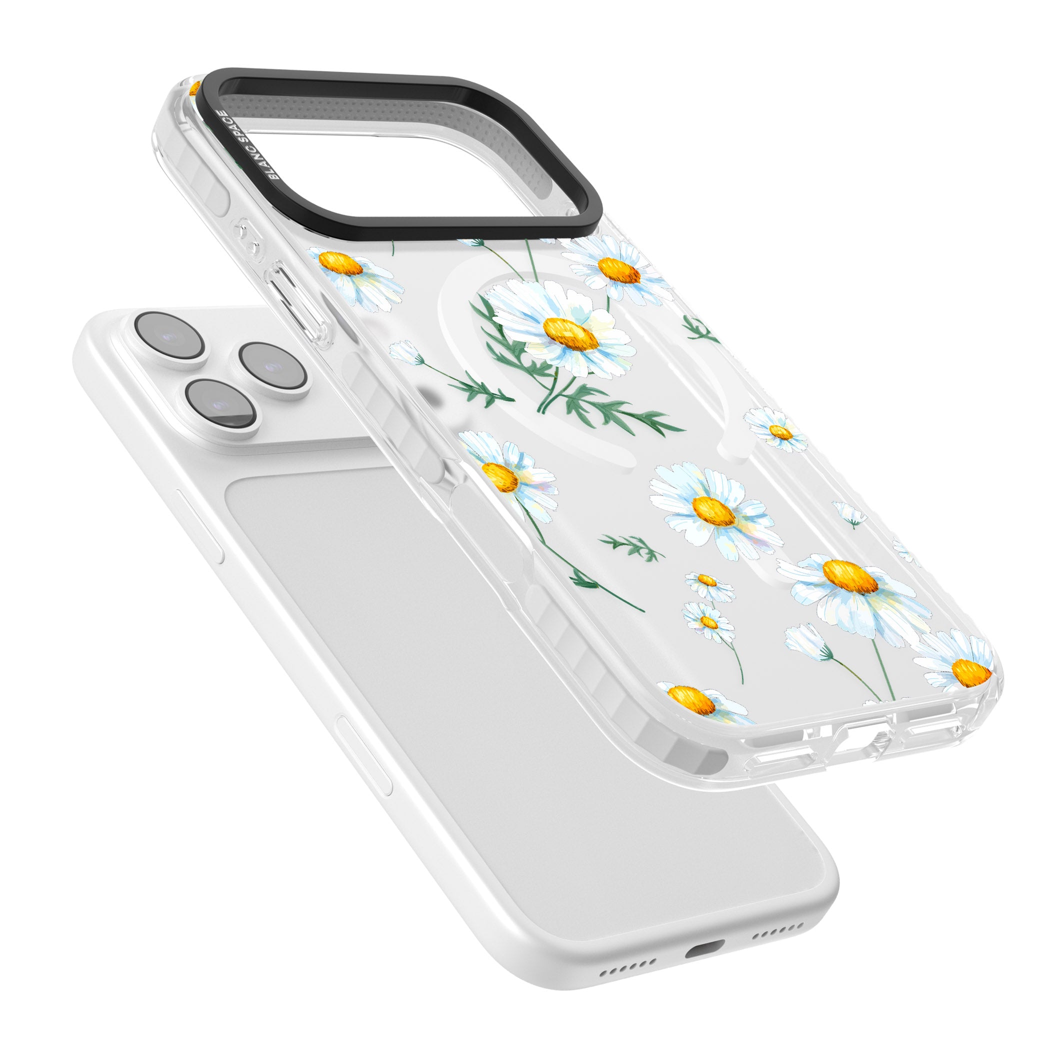 Vintage Painted Daisies iPhone 17 Pro Max Impact Pro Clear Phone Case Colours