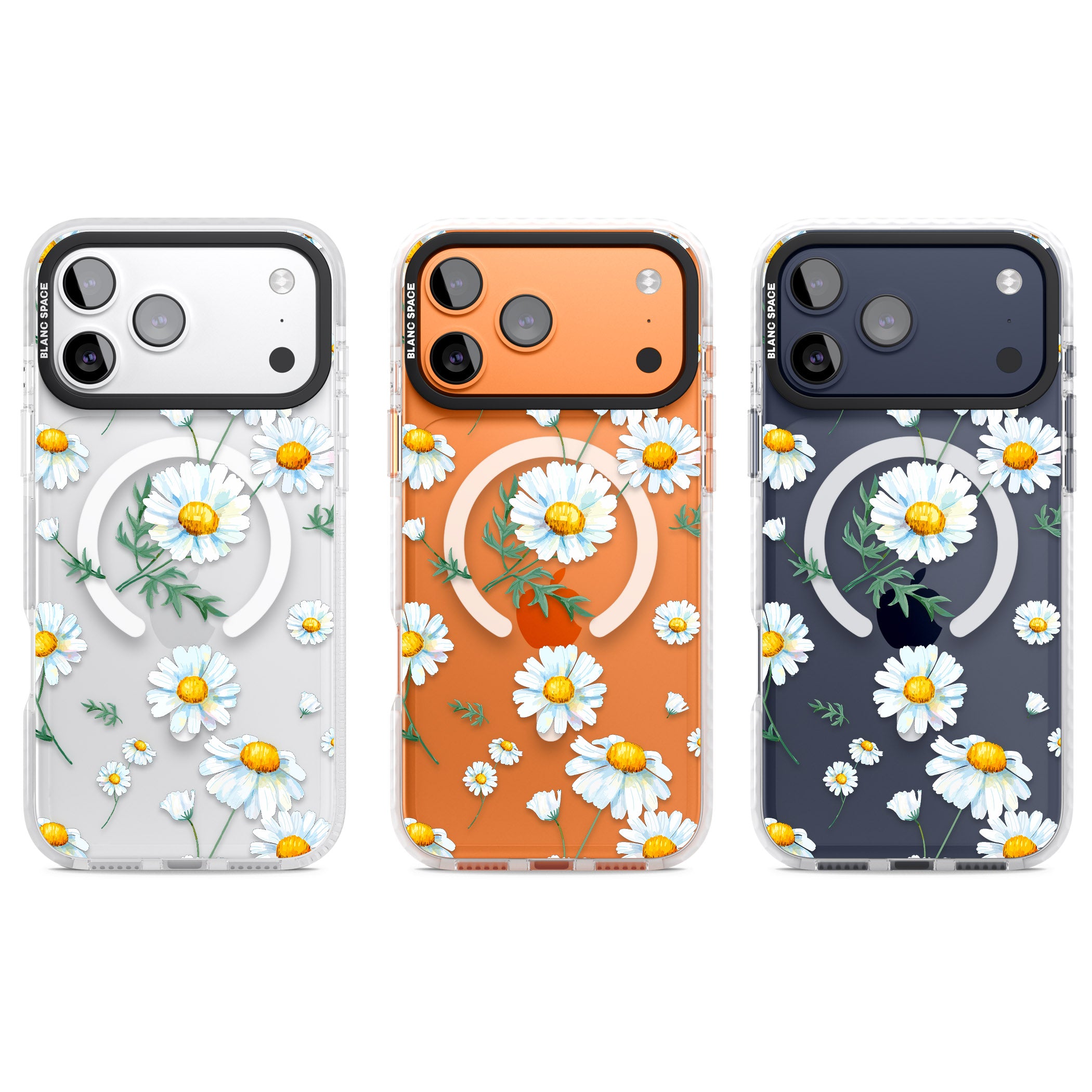 Vintage Painted Daisies iPhone 17 Pro Impact Pro Clear Phone Case APT Impact Protection