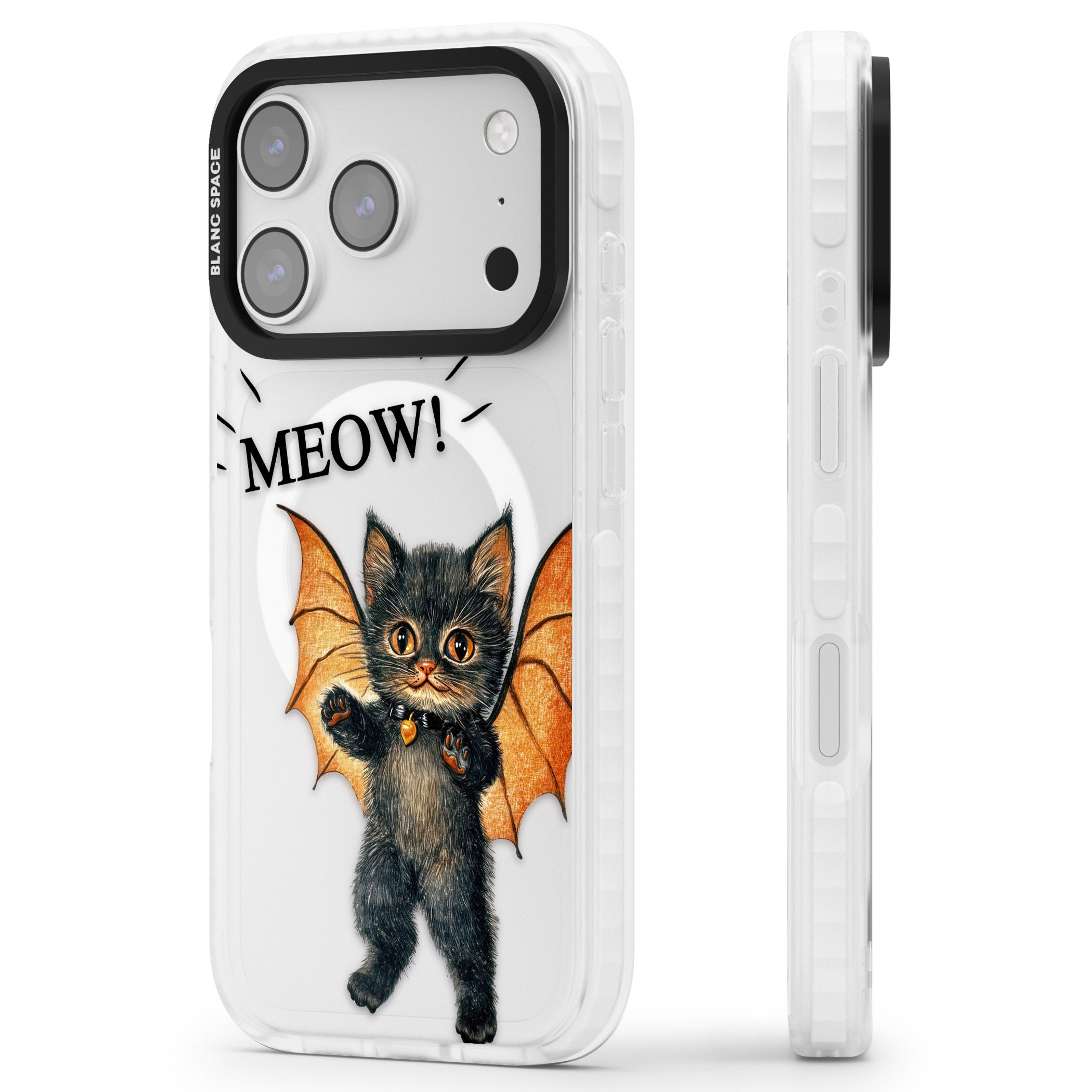 Meow iPhone 17 Pro Max Impact Pro Clear Phone Case Side Profile