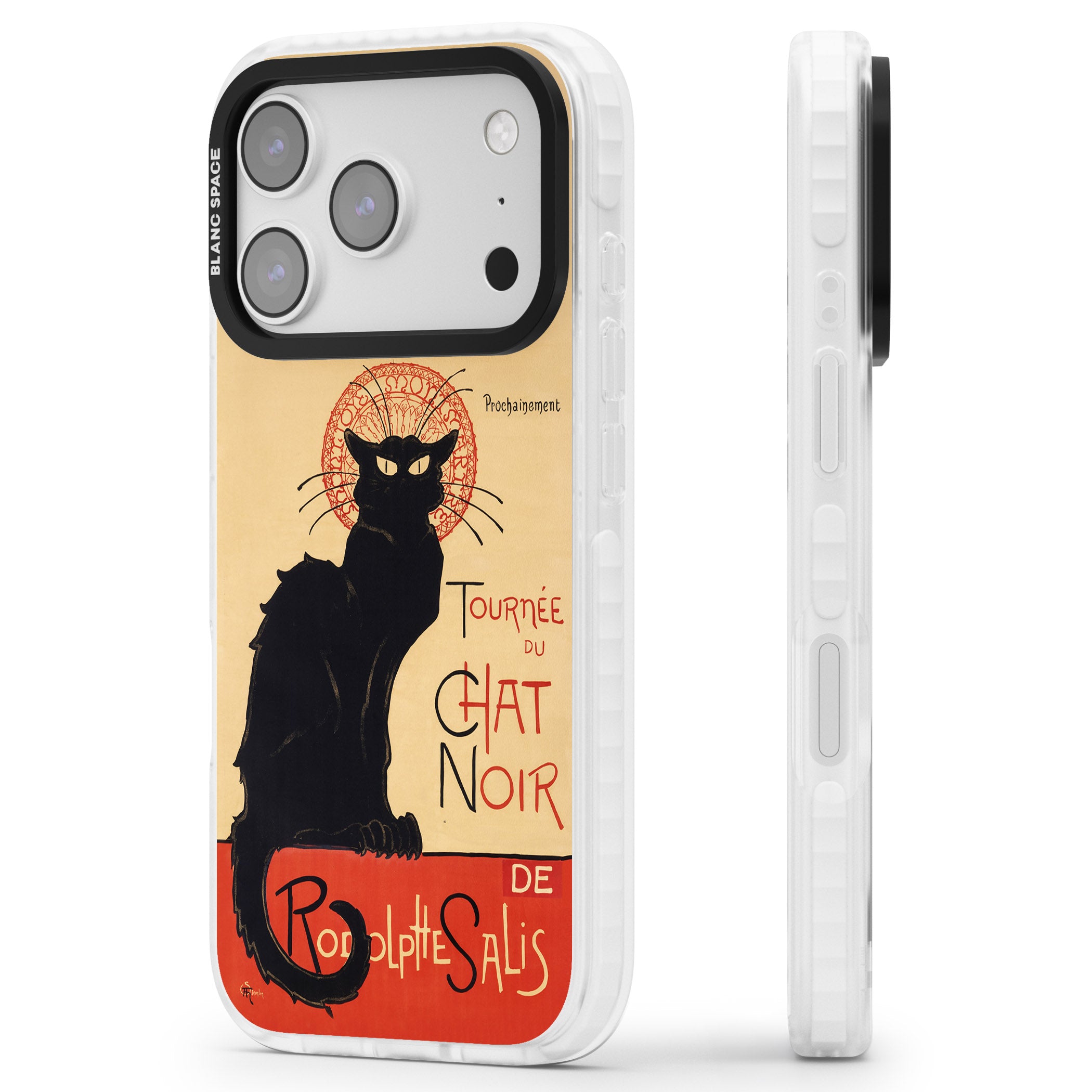 Tournee Du Chat Noir Poster iPhone 17 Pro Max Impact Pro Clear Phone Case Side Profile