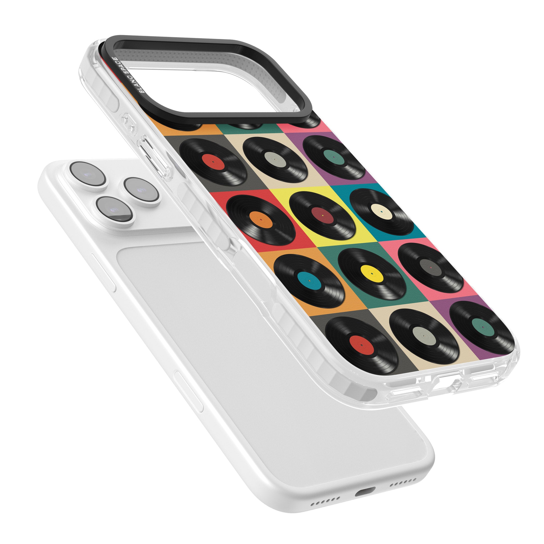 Vinyl Record Pattern iPhone 17 Pro Impact Pro Clear Phone Case Colours