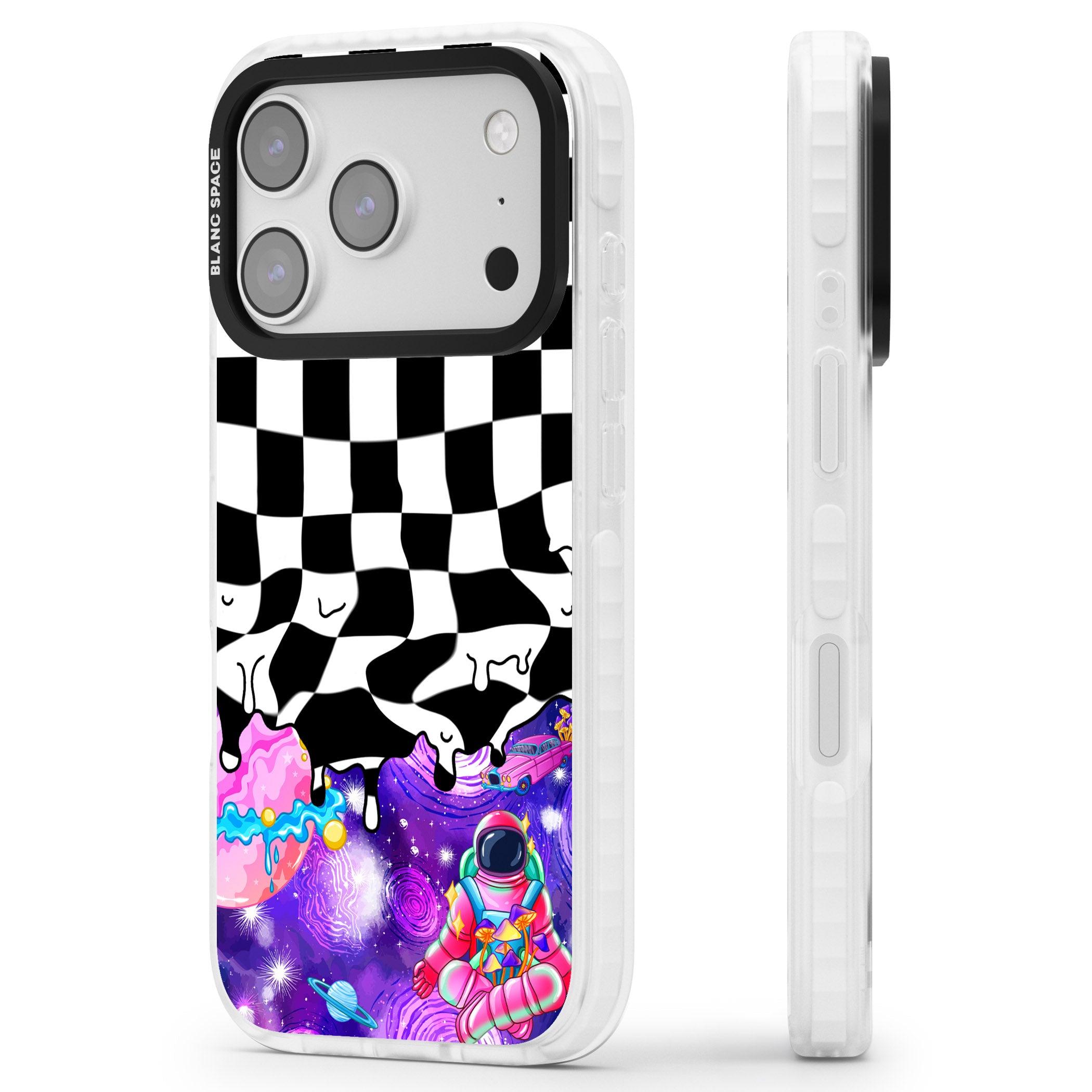 Washed Out iPhone 17 Pro Max Impact Pro Clear Phone Case Side Profile