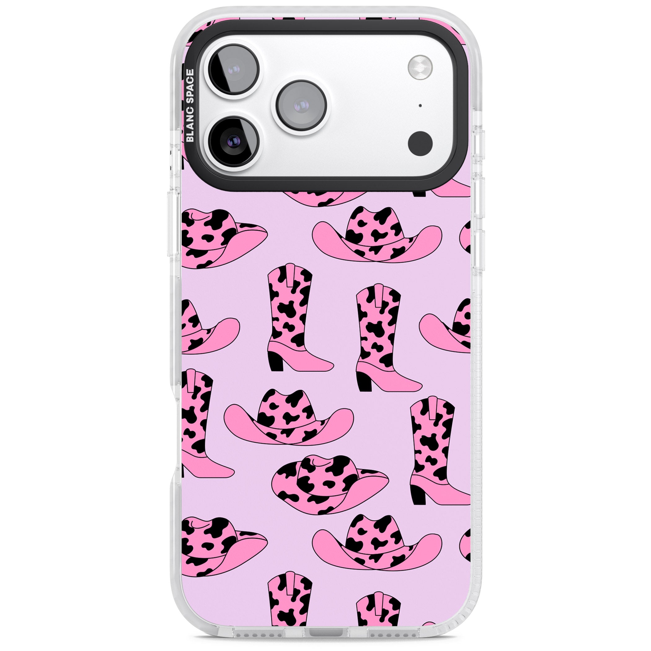 Cow Girl Pattern iPhone 17 Pro Impact Pro Clear Phone Case