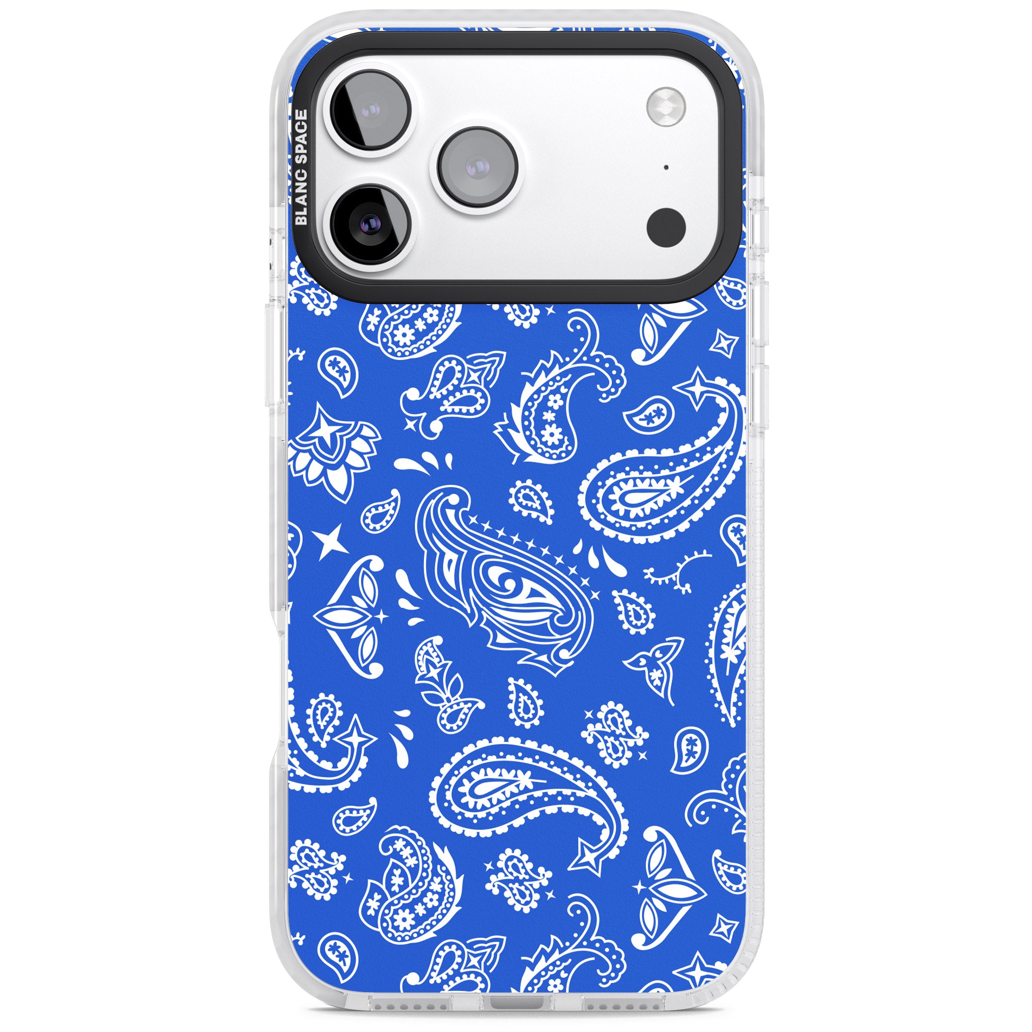 Blue Bandana iPhone 17 Pro Impact Pro Clear Phone Case