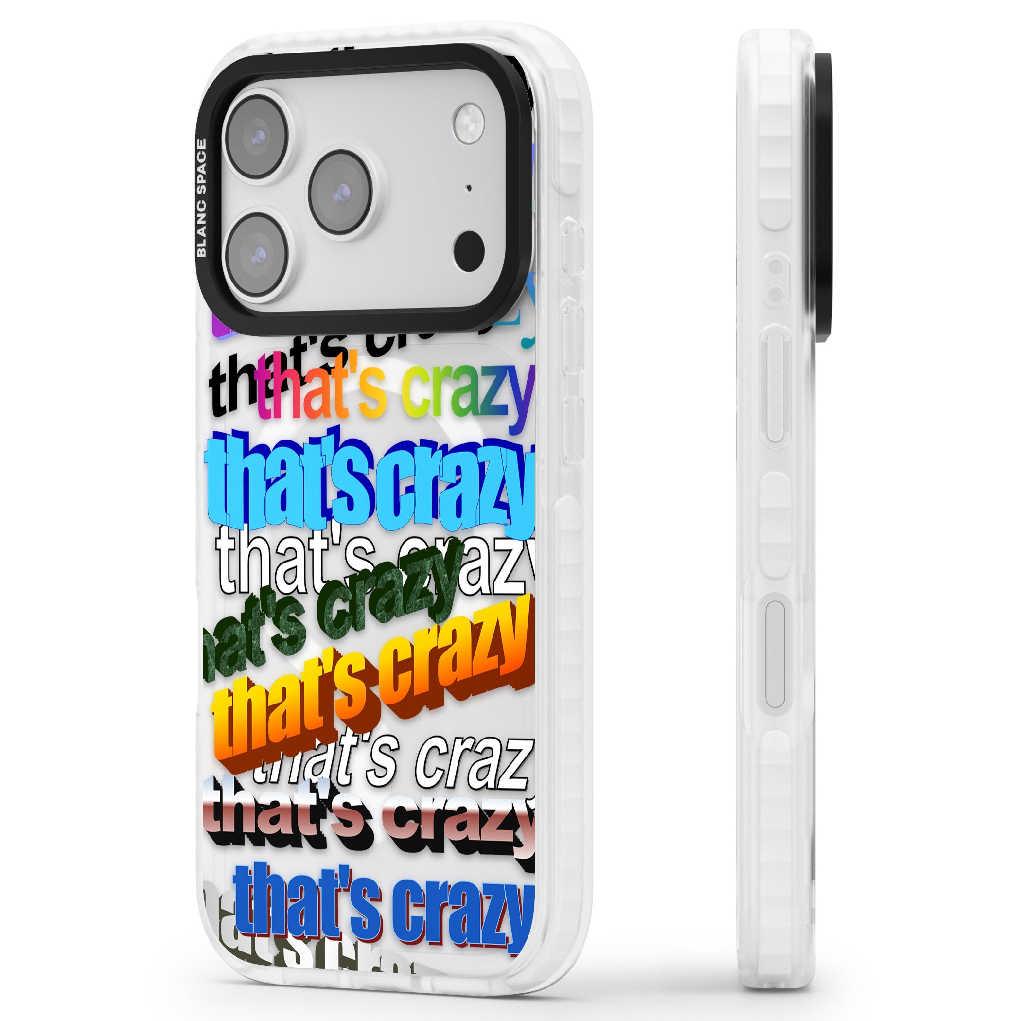 That'S Crazy Typography iPhone 17 Pro Max Impact Pro Clear Phone Case Side Profile