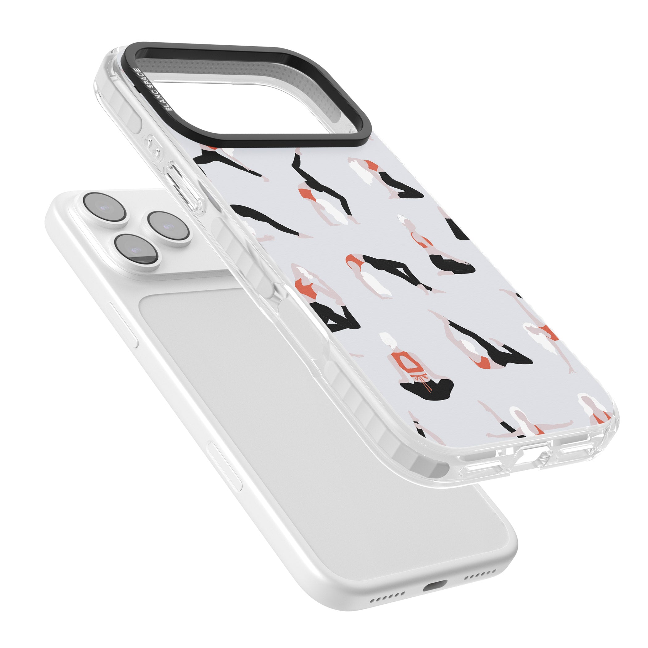 Yoga Poses Standard iPhone 17 Pro Impact Pro Clear Phone Case Colours