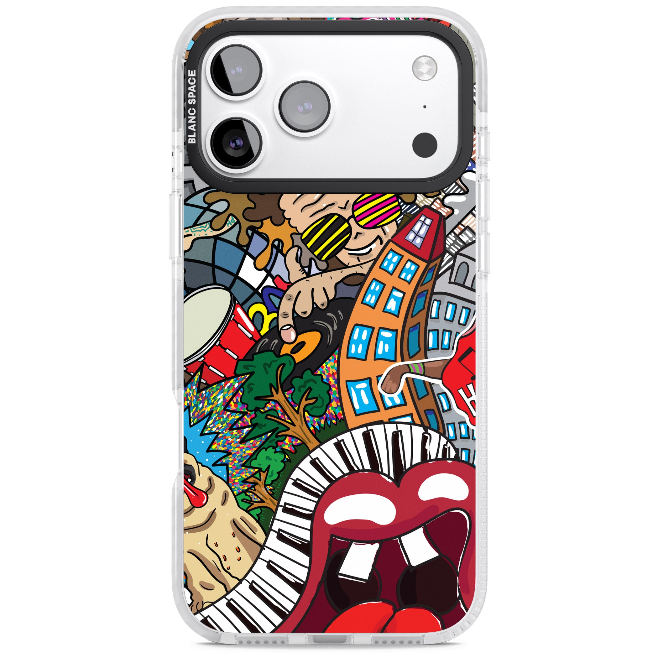 Funky Music City iPhone 17 Pro Impact Pro Clear Phone Case