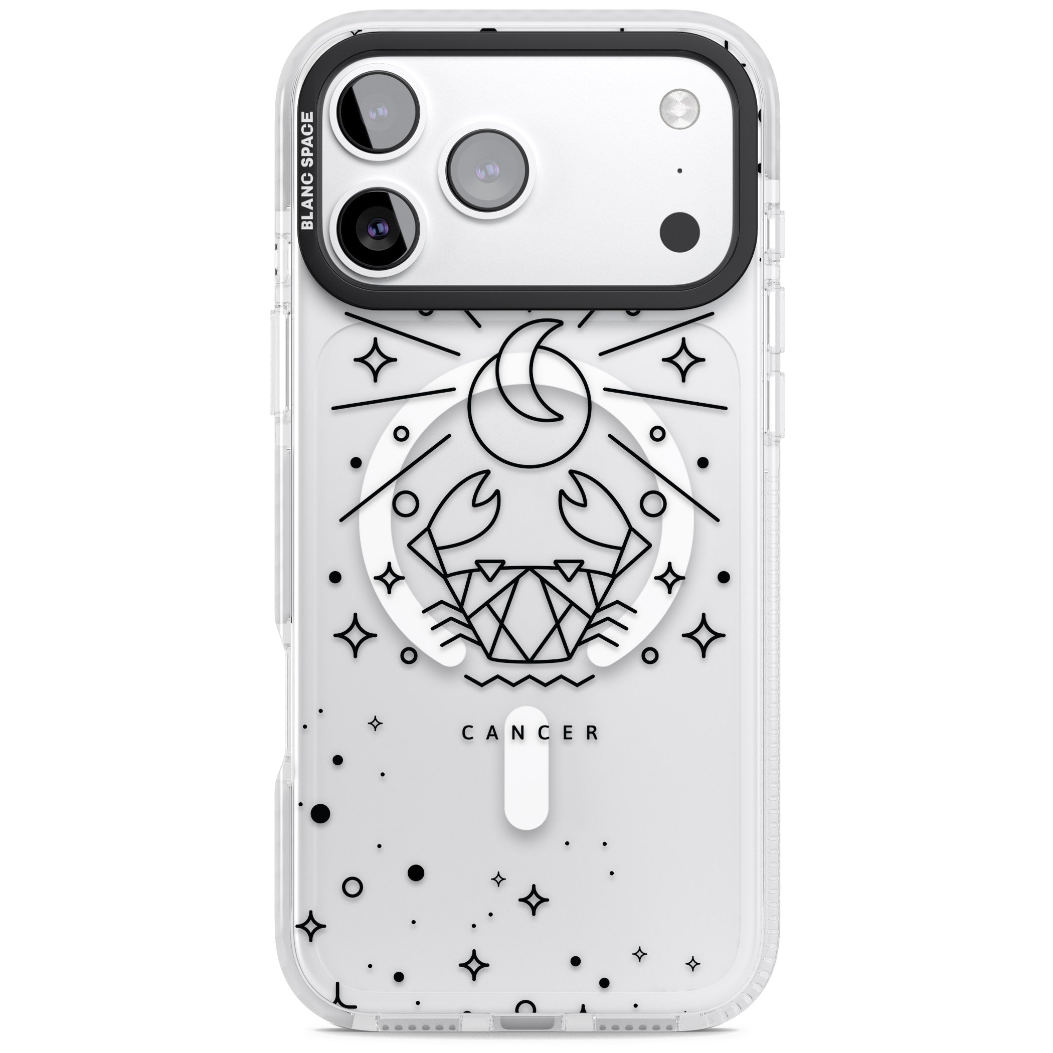 Zodiac Cancer Moon iPhone 17 Pro Max Impact Pro Clear Phone Case