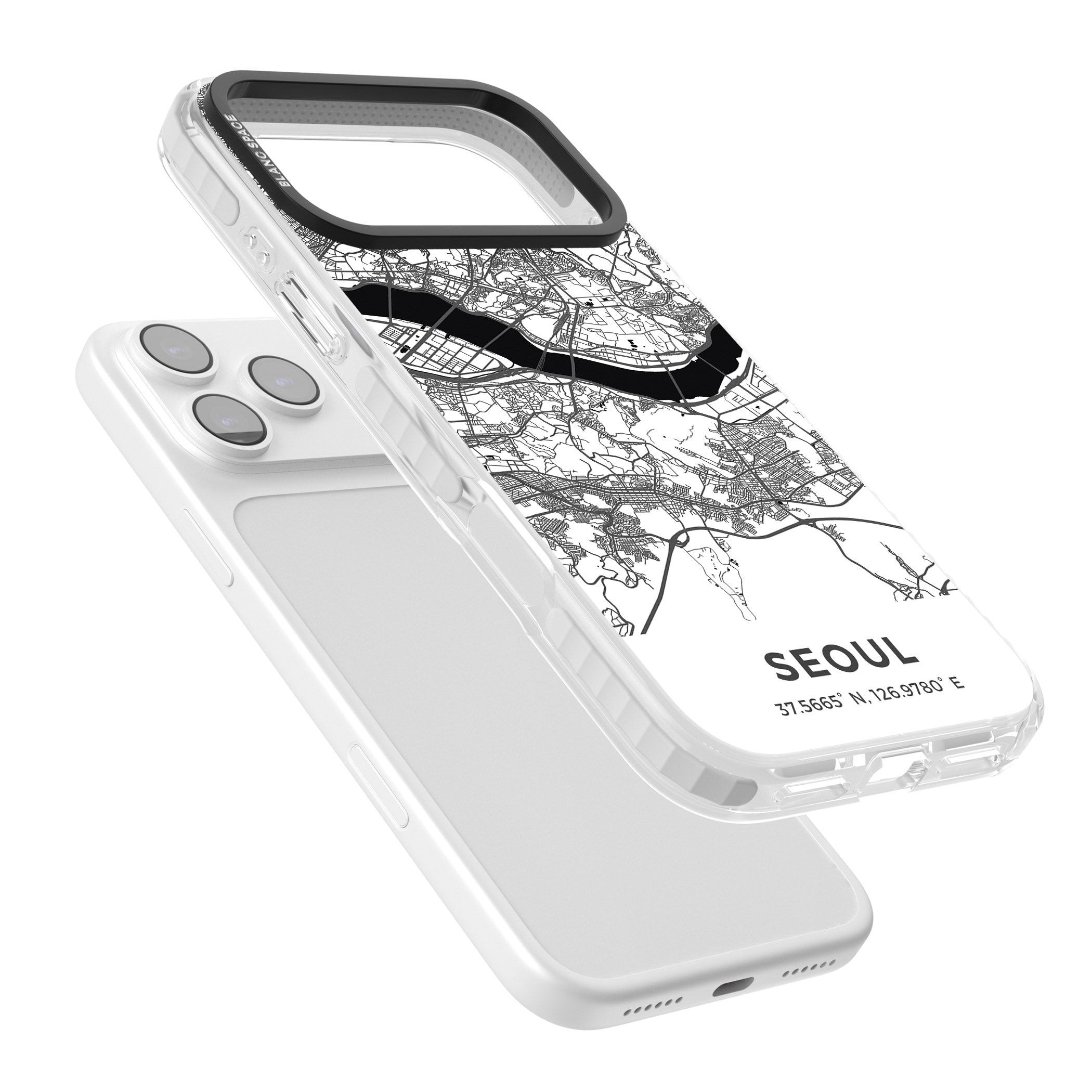 Seoul City Map iPhone 17 Pro Max Impact Clear Phone Case Colours