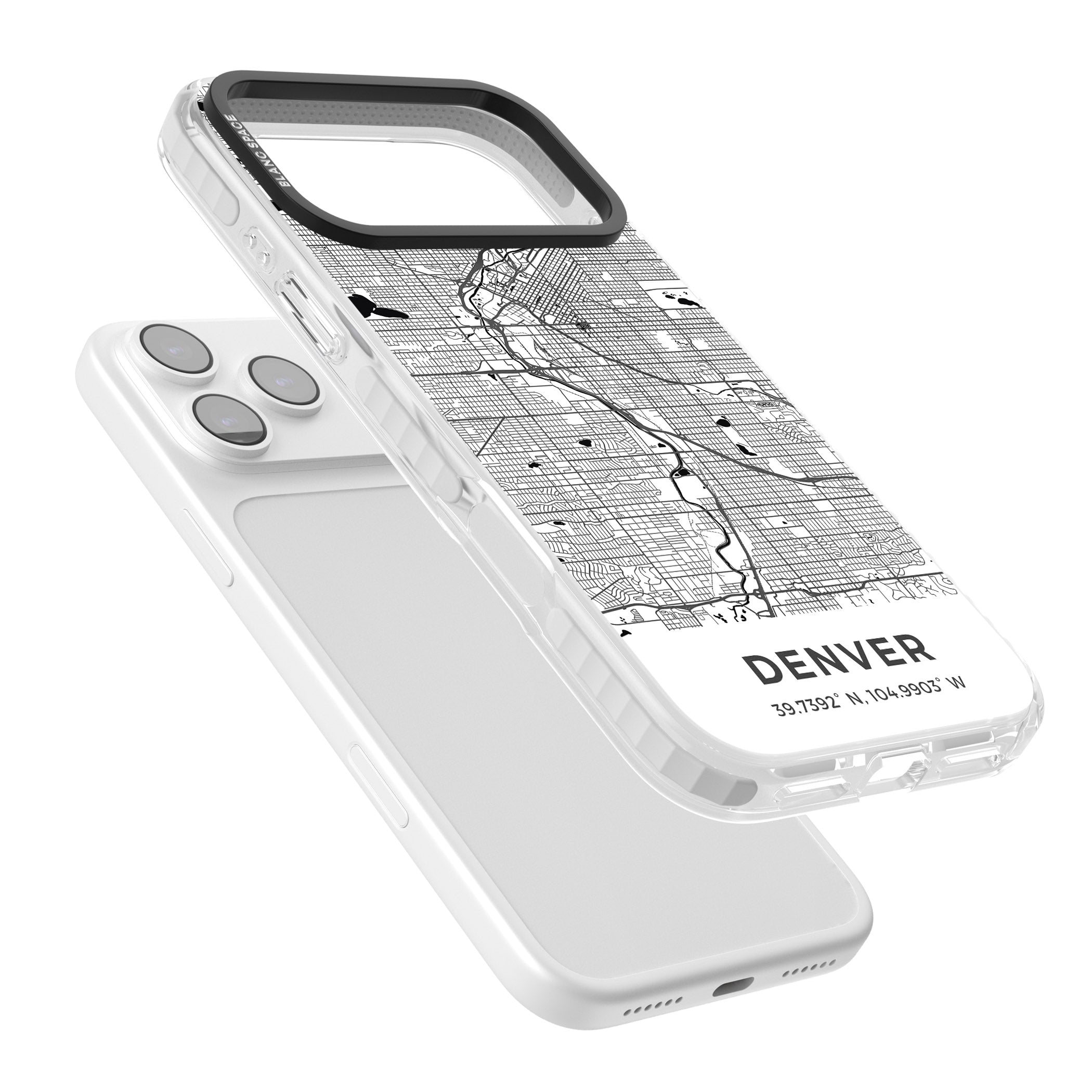 Denver Map iPhone 17 Pro Impact Clear Phone Case Colours
