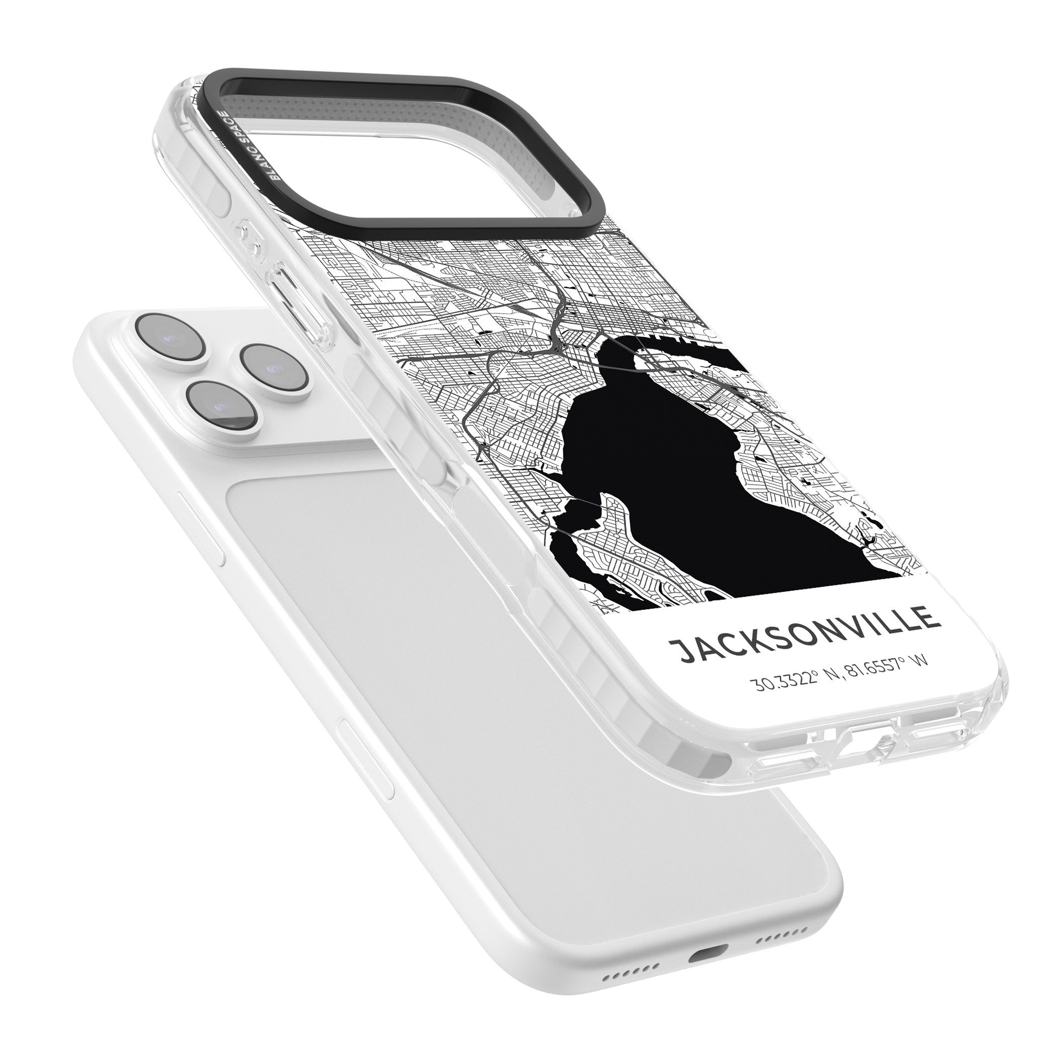 Jacksonville Map iPhone 17 Pro Impact Clear Phone Case Colours