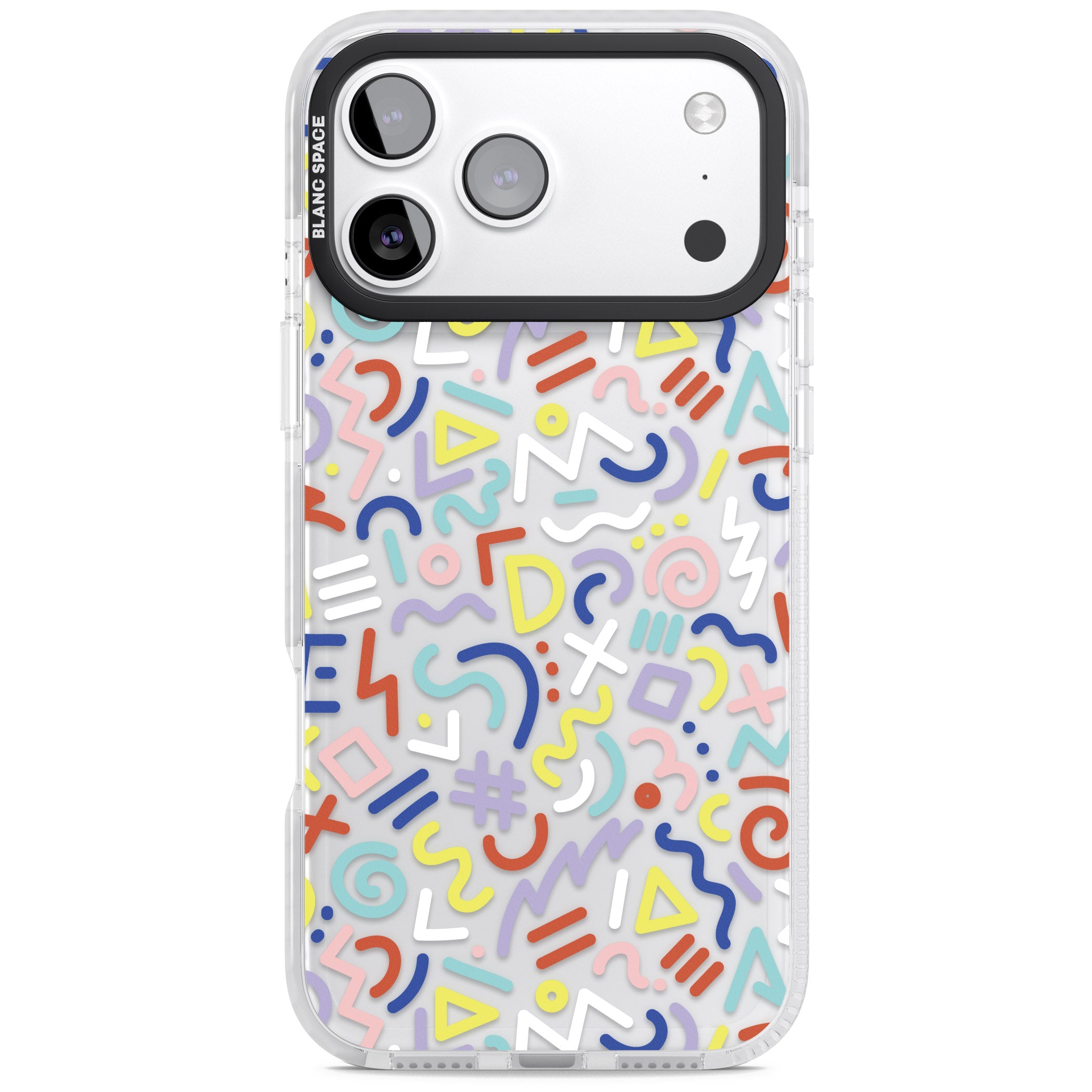 Colorful Retro Pattern iPhone 17 Pro Max Impact Clear Phone Case